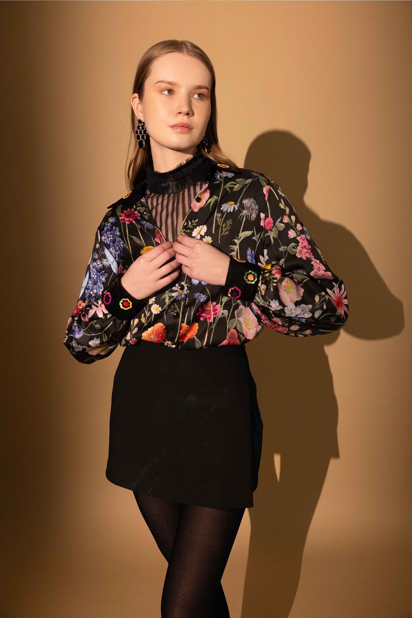 BLACK BLOSSOM SHIRT
