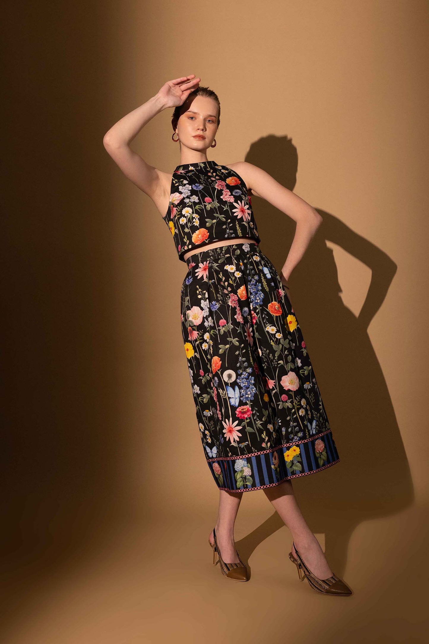 BLACK BLOSSOM SKIRT SET OF 2