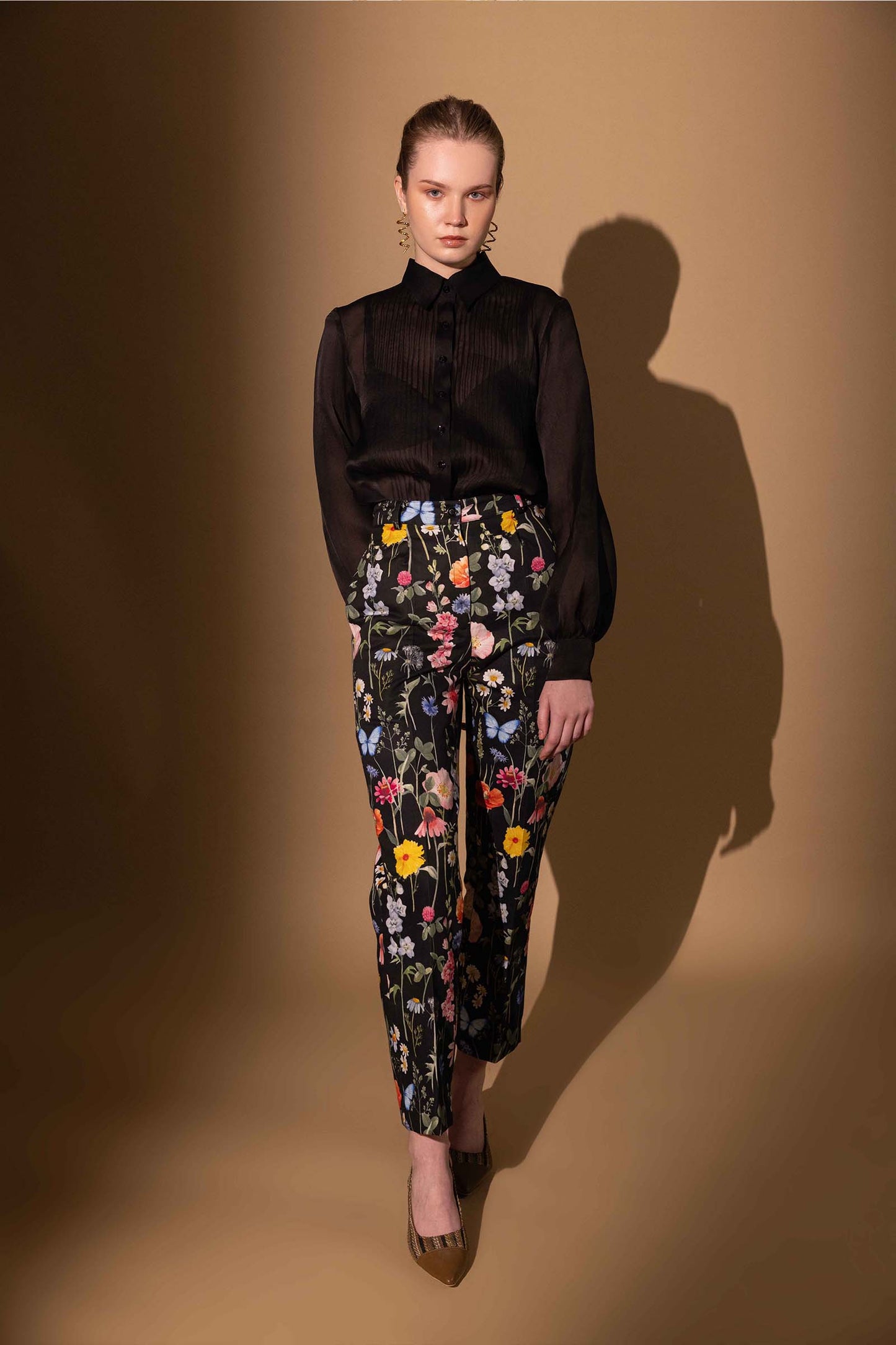BLACK BLOSSOM TROUSERS