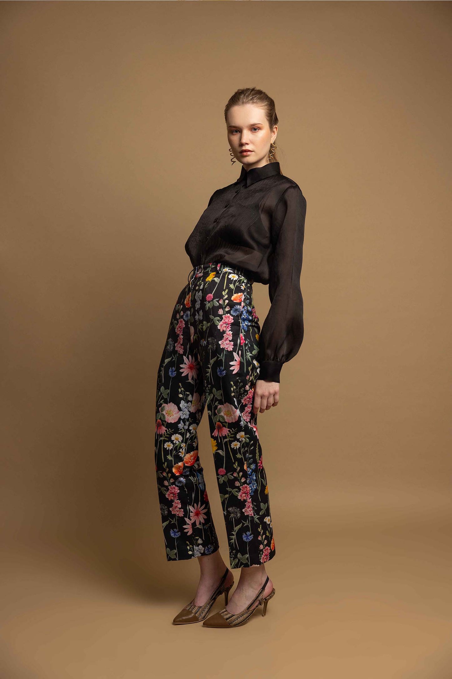 BLACK BLOSSOM TROUSERS