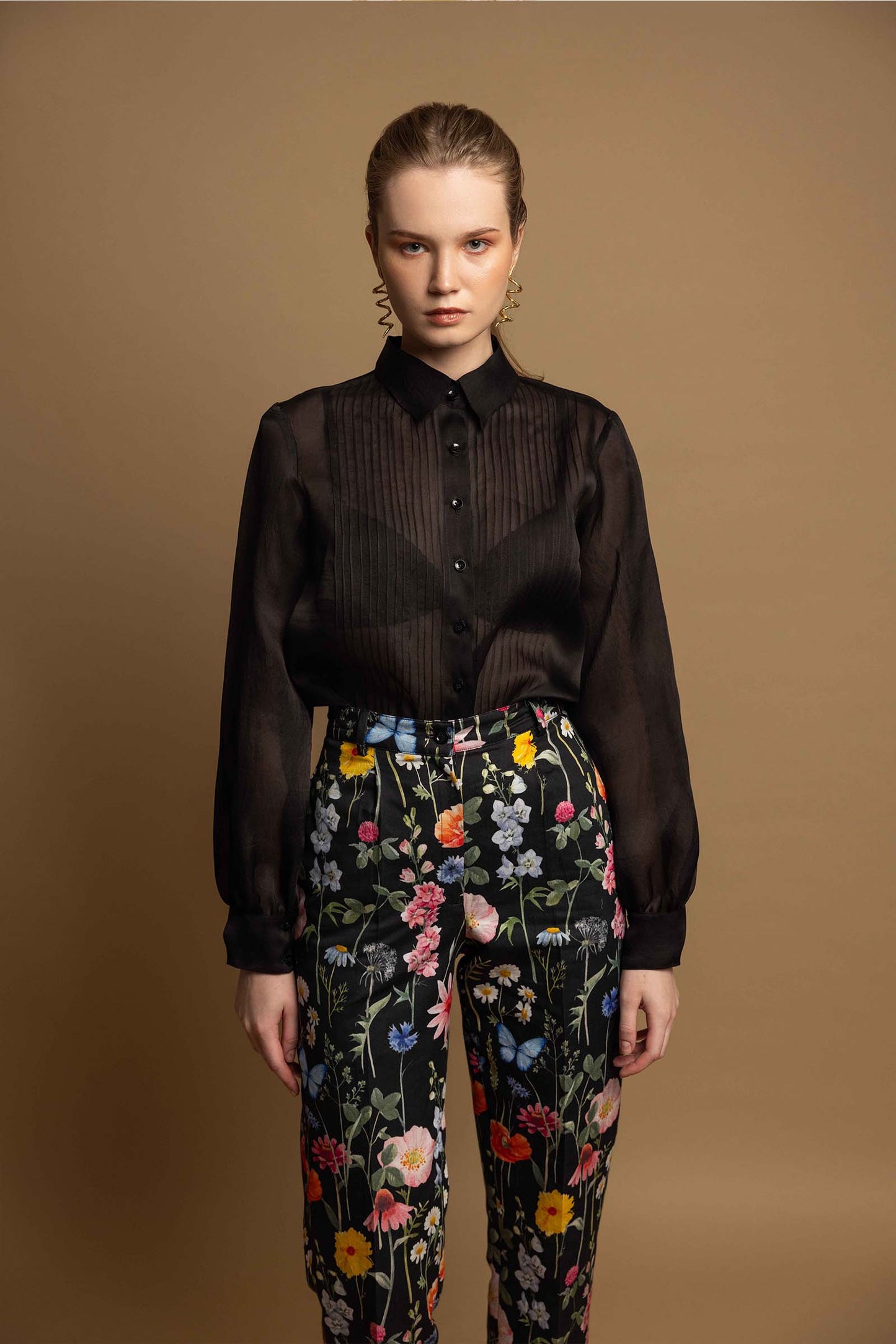 BLACK BLOSSOM TROUSERS