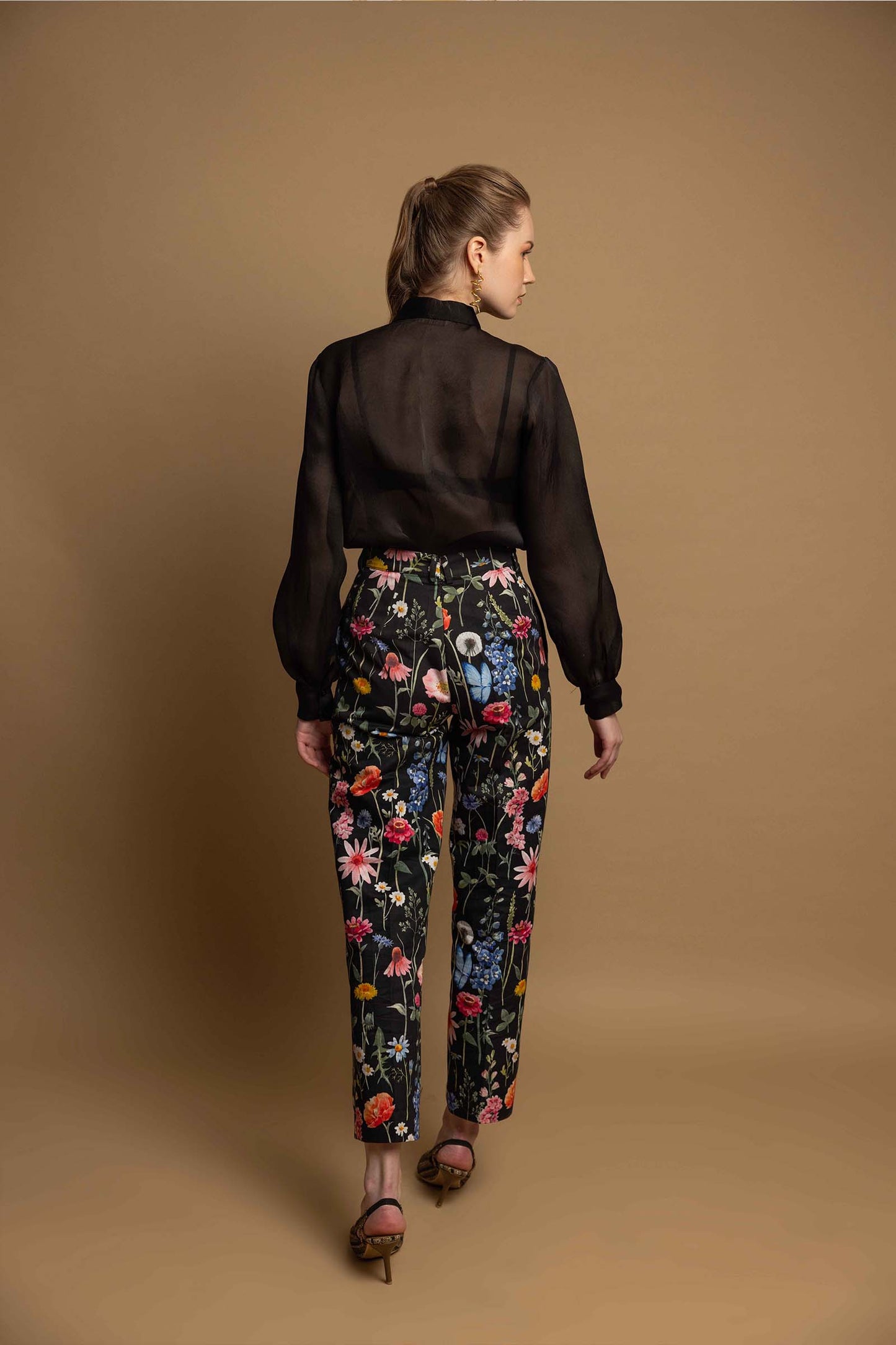 BLACK BLOSSOM TROUSERS