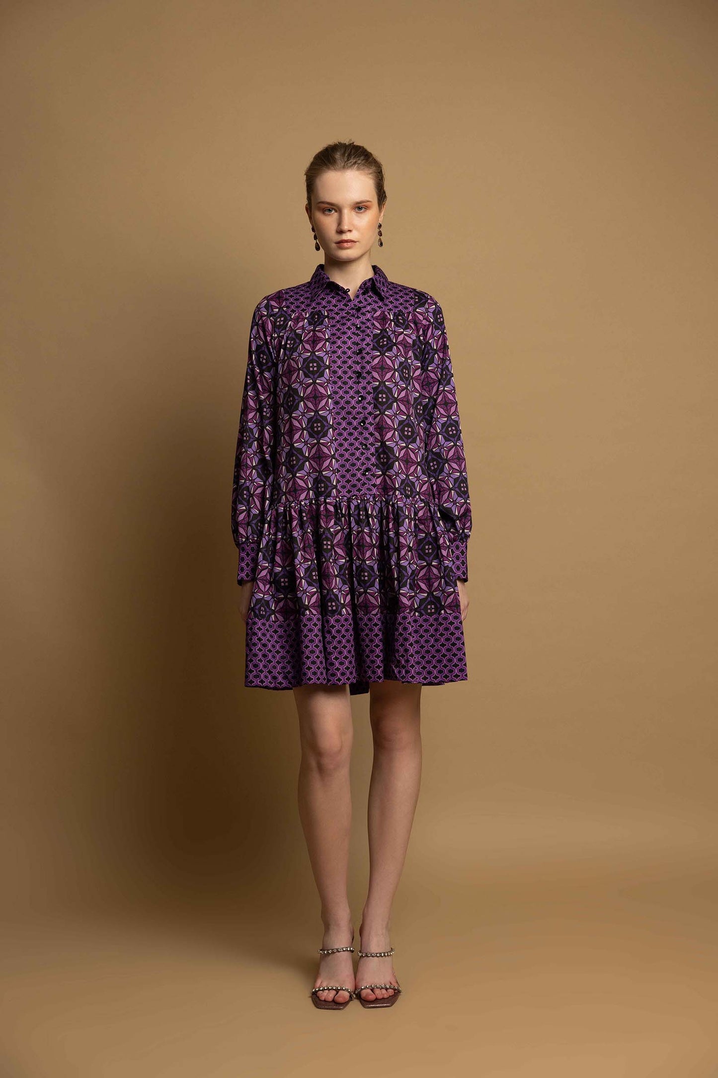 SHARP VIOLET PANEL DRESS