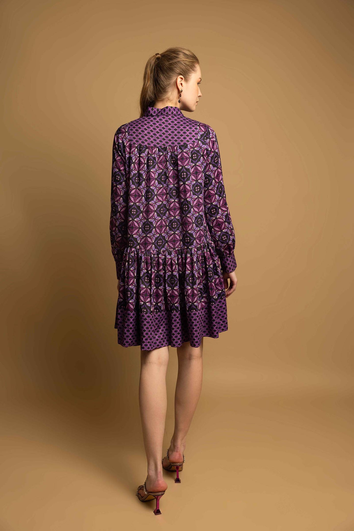 SHARP VIOLET PANEL DRESS