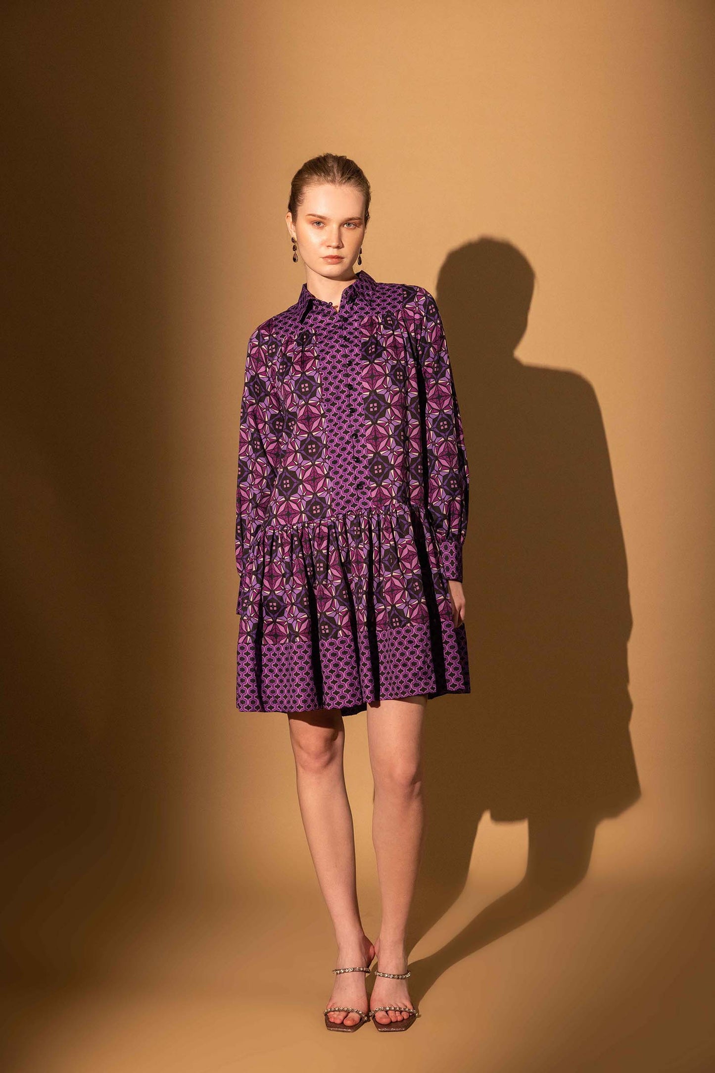 SHARP VIOLET PANEL DRESS