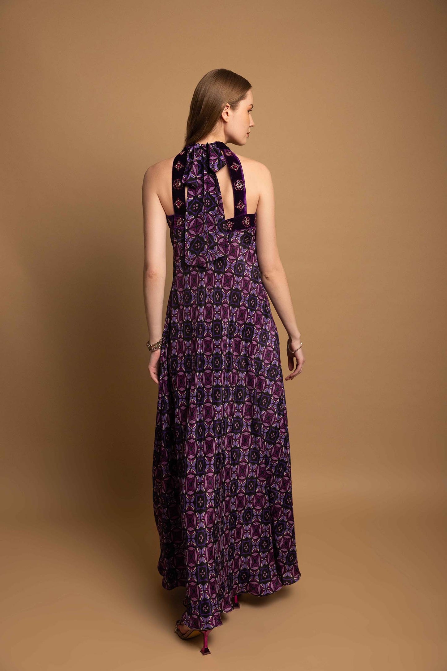 SHARP VIOLET CREPE DRESS