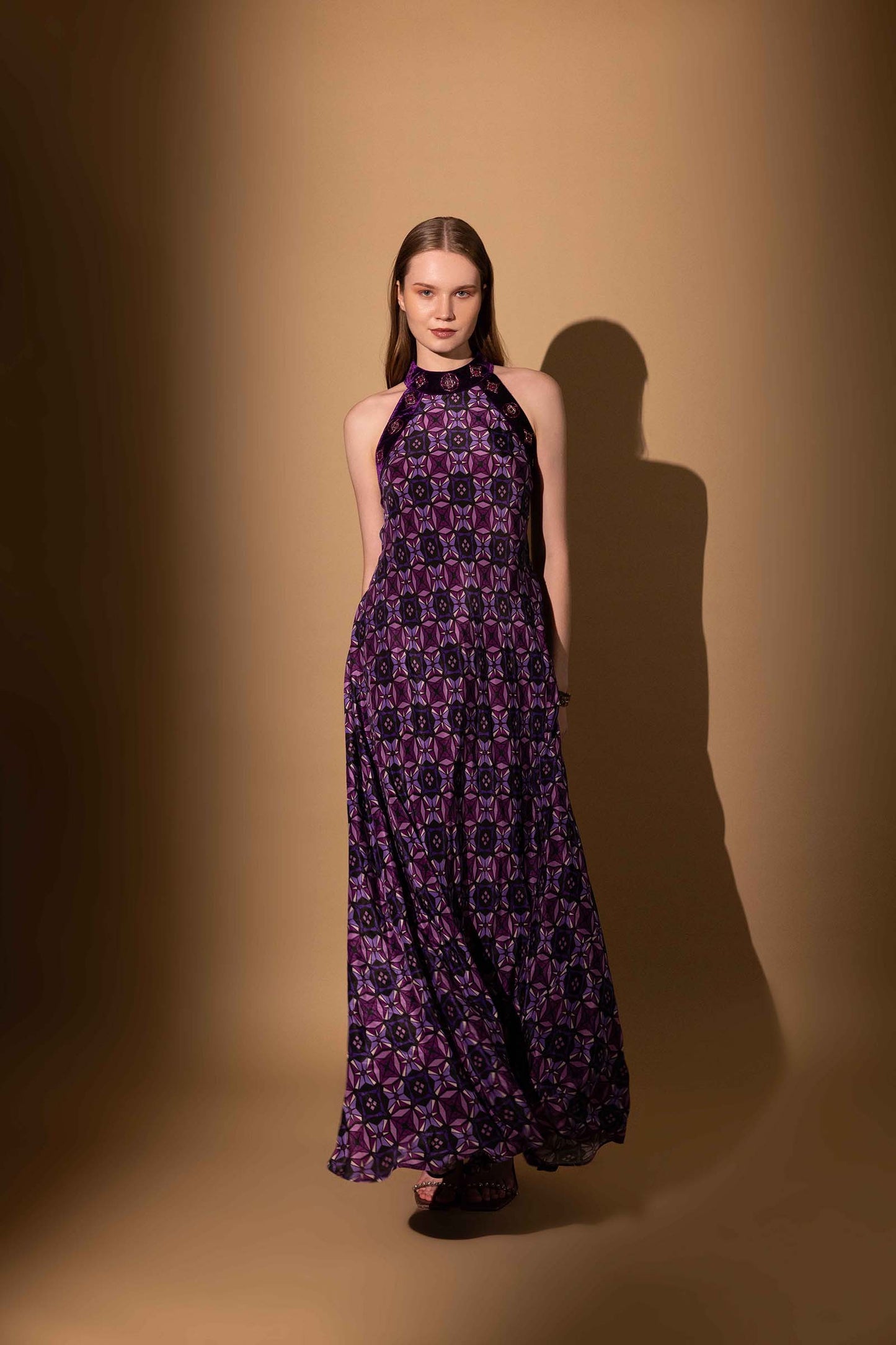 SHARP VIOLET CREPE DRESS