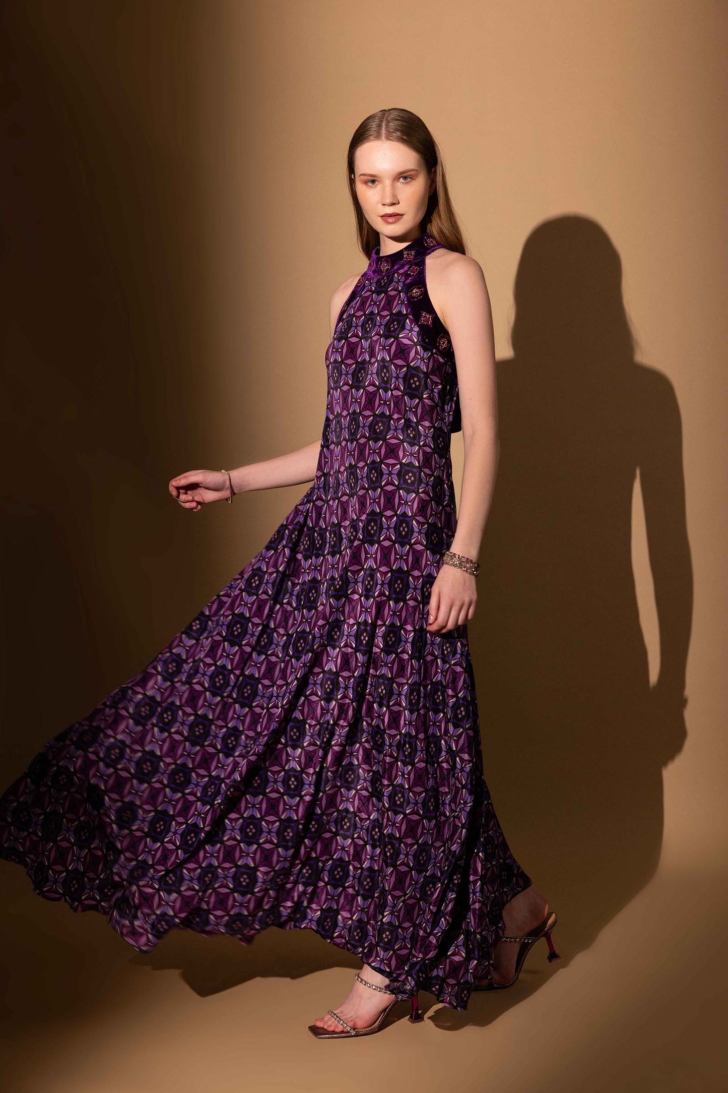 SHARP VIOLET CREPE DRESS