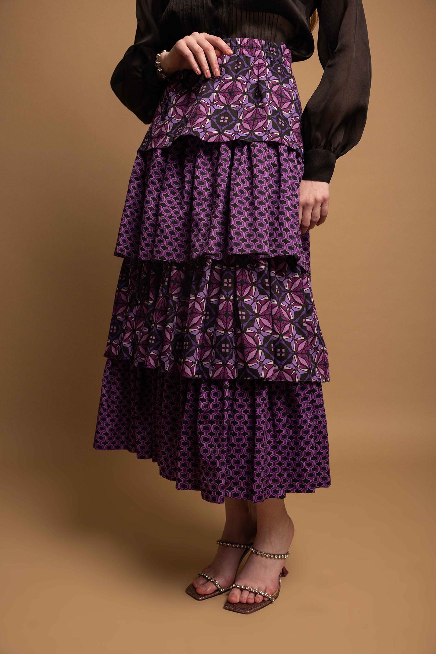 SHARP VIOLET TIER SKIRT