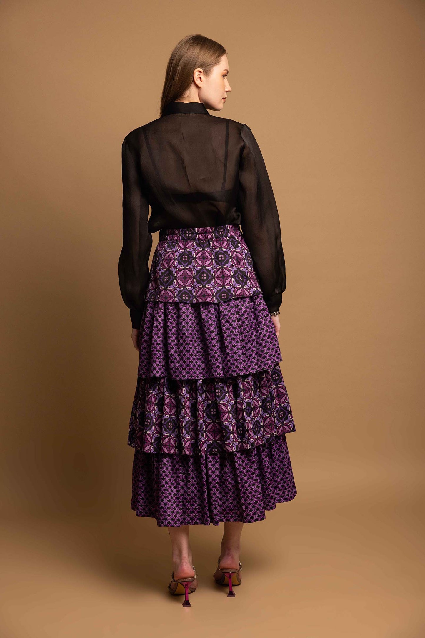 SHARP VIOLET TIER SKIRT