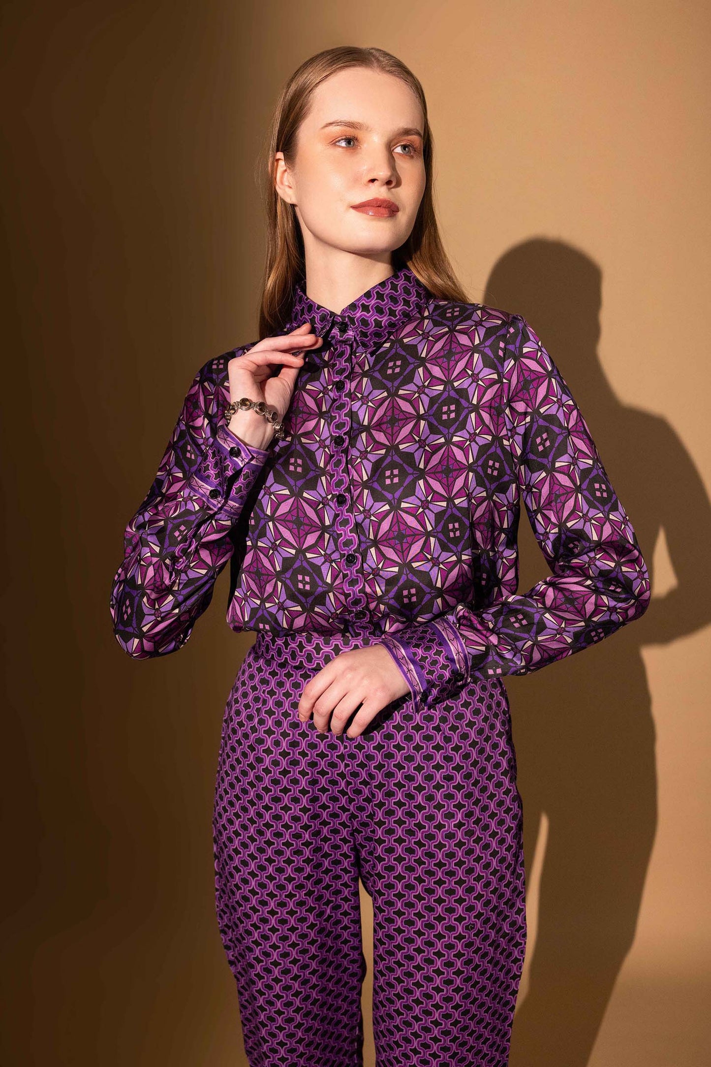 SHARP VIOLET SHIRT AND PANT SET