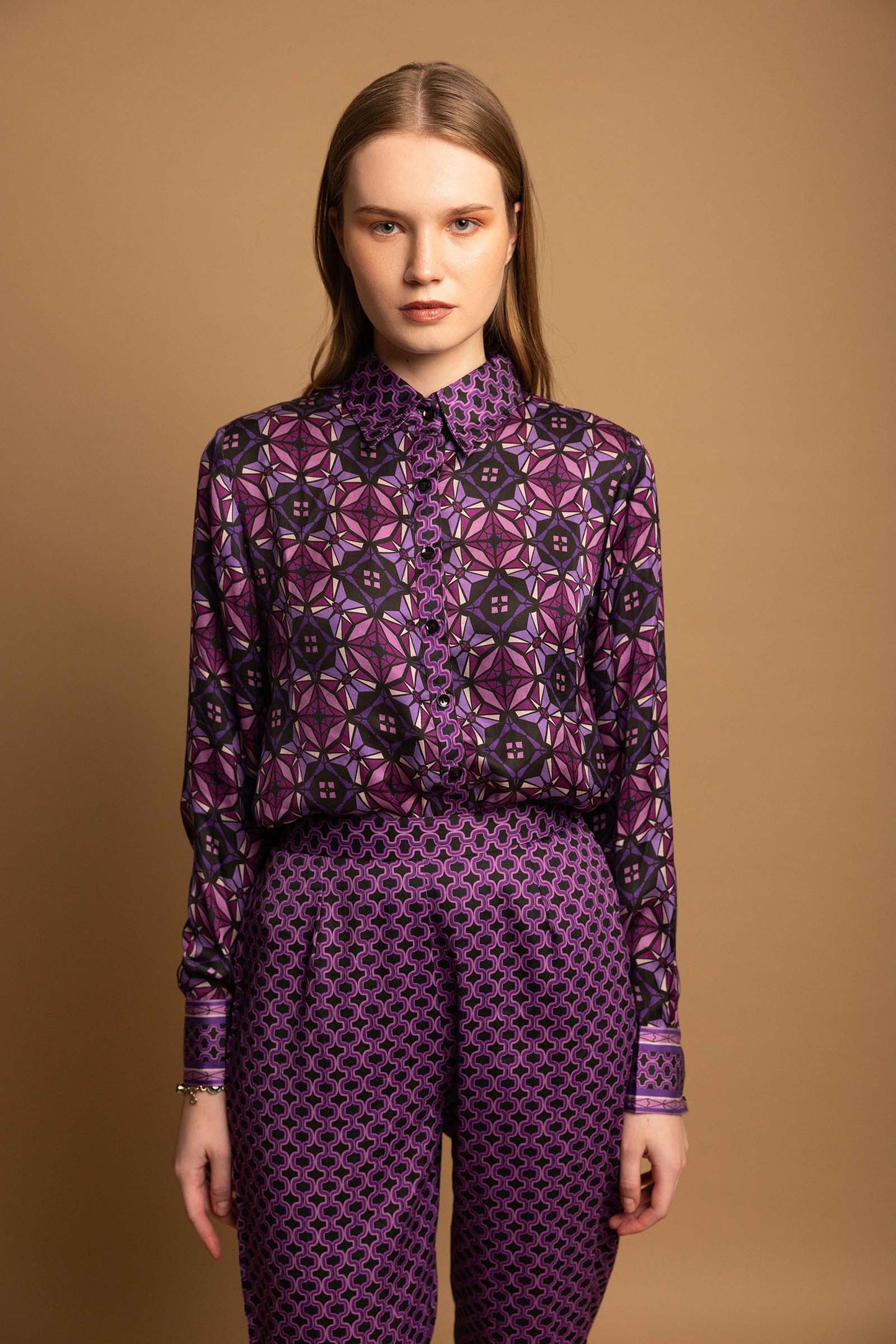 SHARP VIOLET SHIRT AND PANT SET