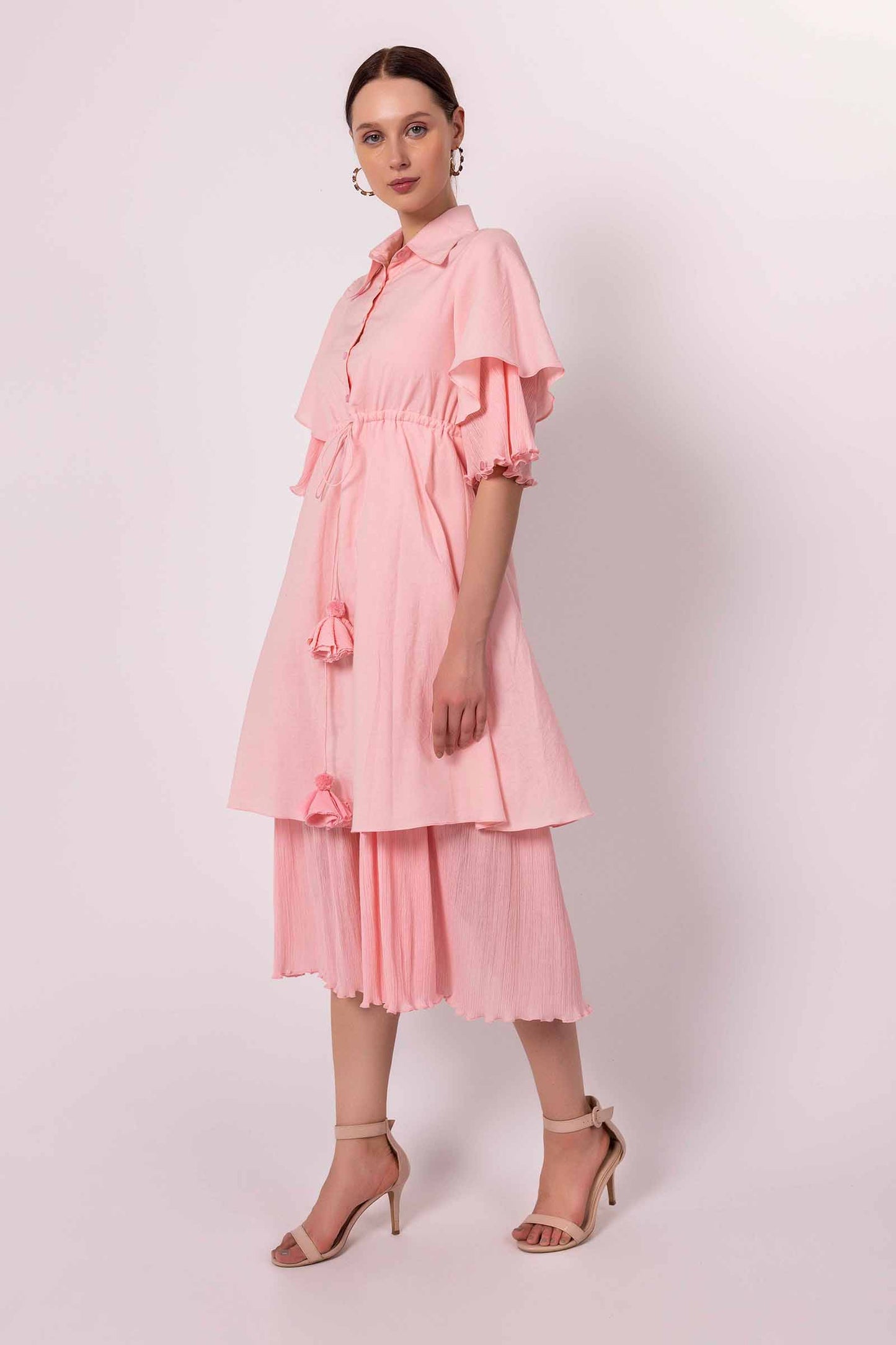 Pink Orchid Waist Tie Dress
