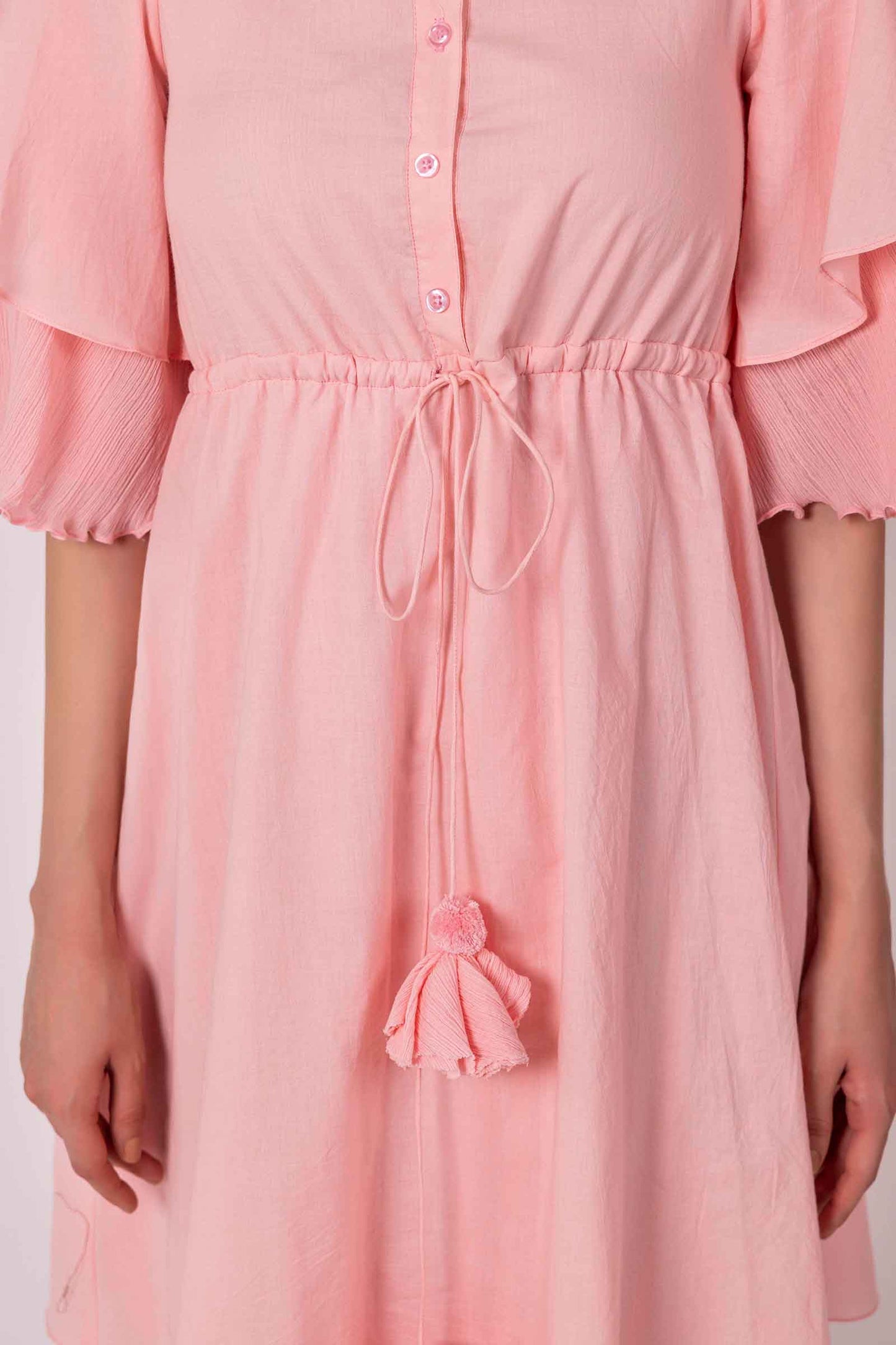 Pink Orchid Waist Tie Dress