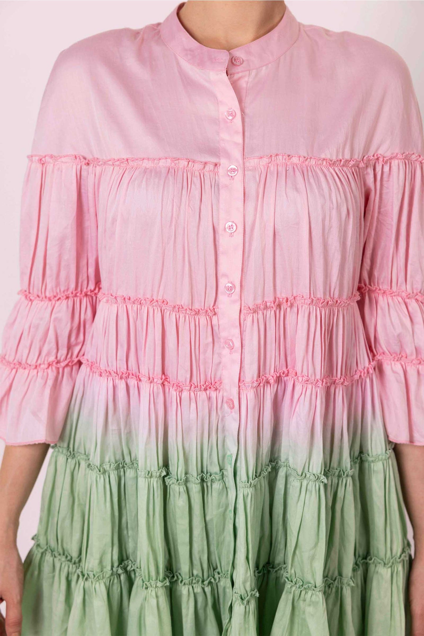 Pink and Jade Lime Tier Dress