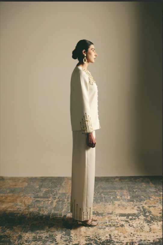 IVORY ASCEND METALLIC CO ORD SET