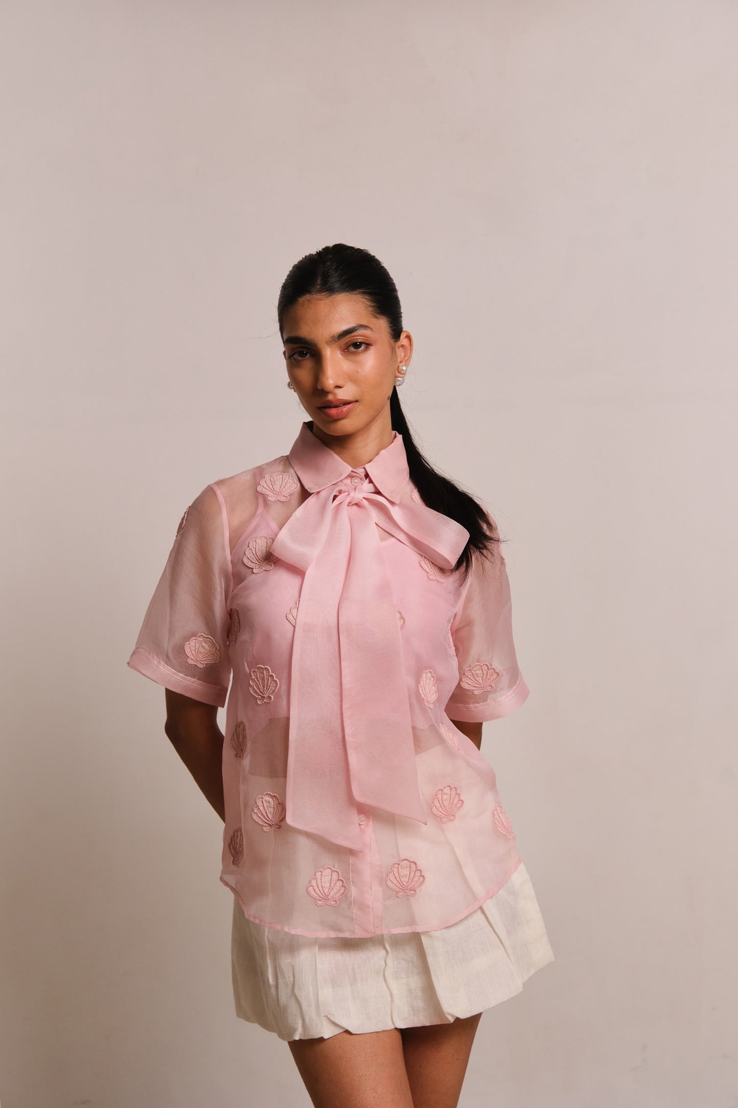 SEA SHELLS ORGANZA SHIRT