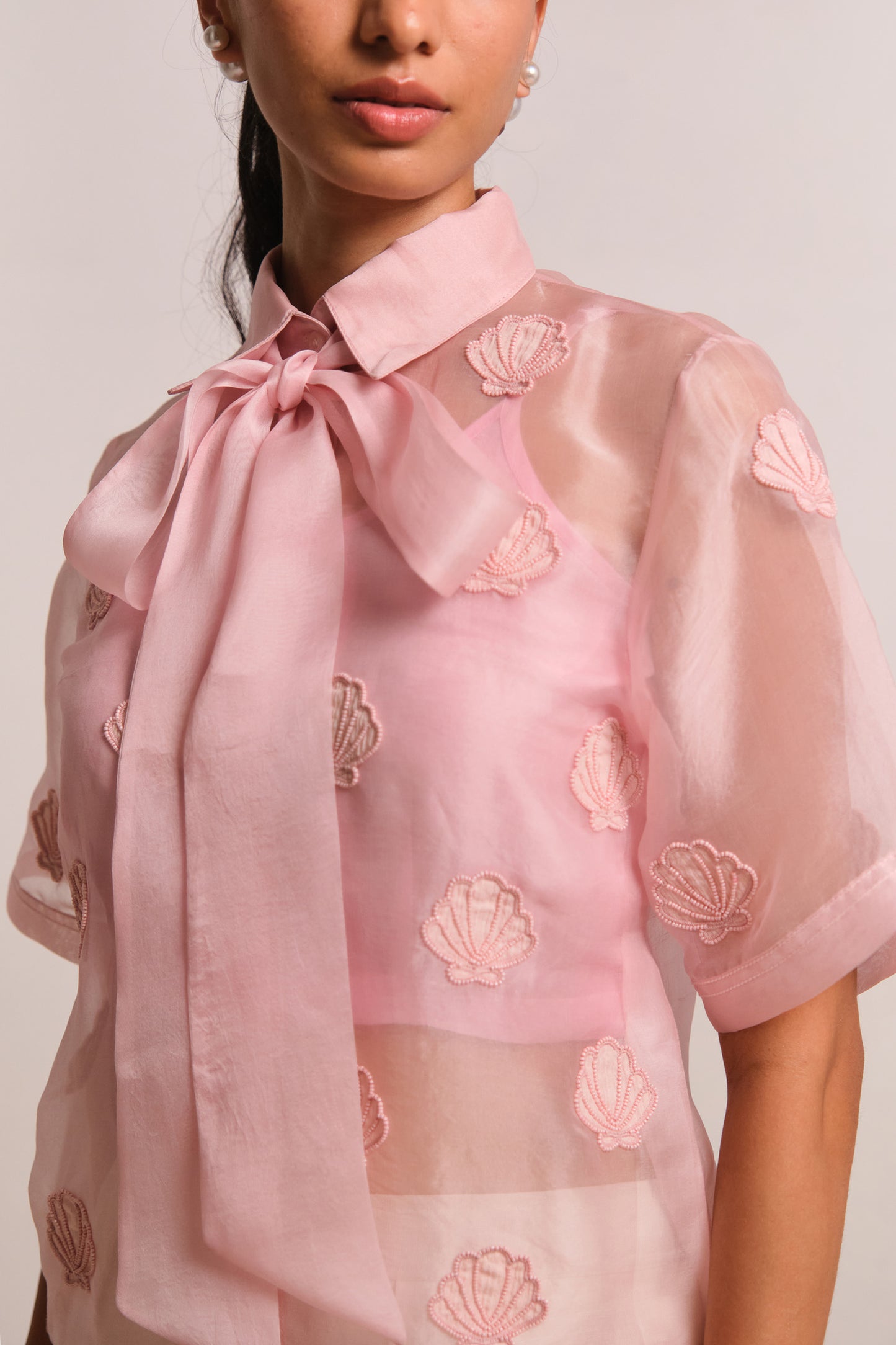 SEA SHELLS ORGANZA SHIRT