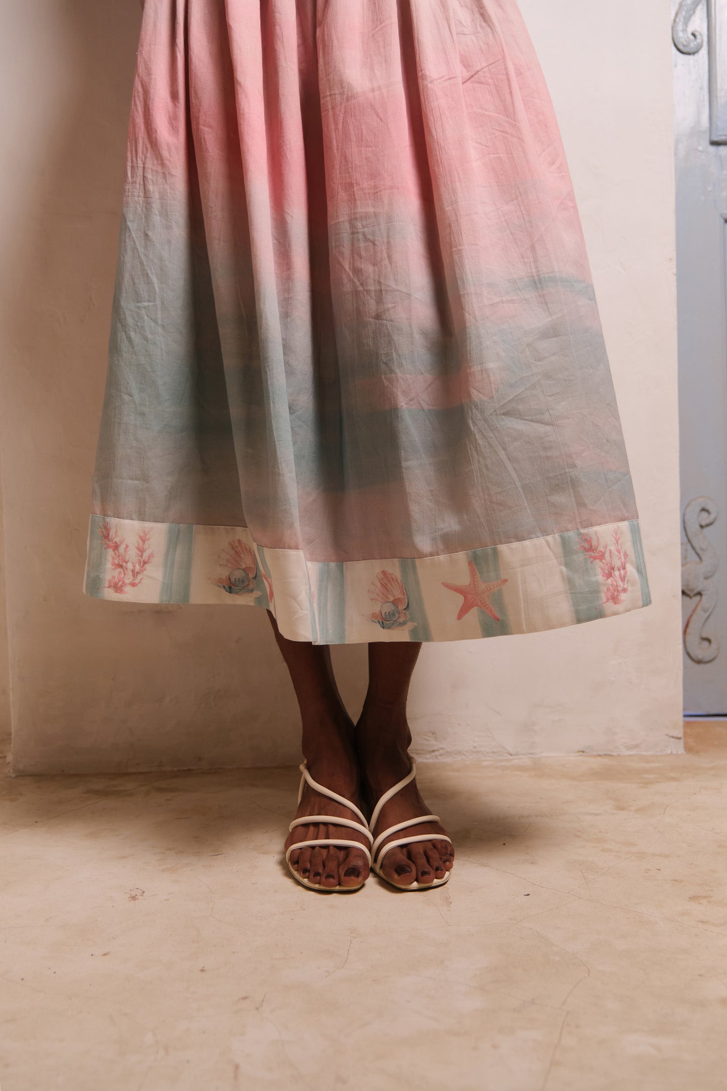 OCEAN MIST GATHERED SKIRT