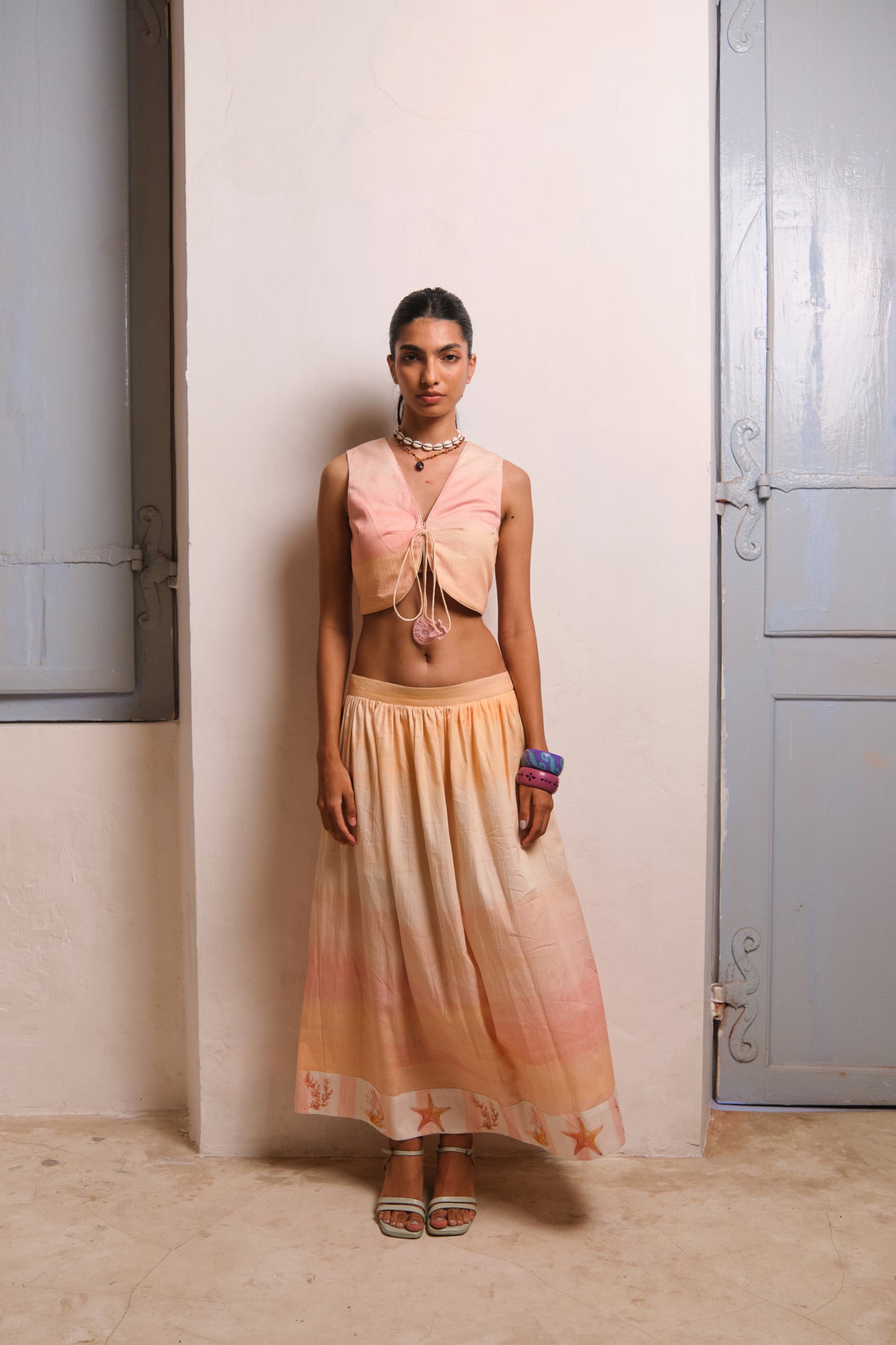 YELLOW REEF SKIRT SET