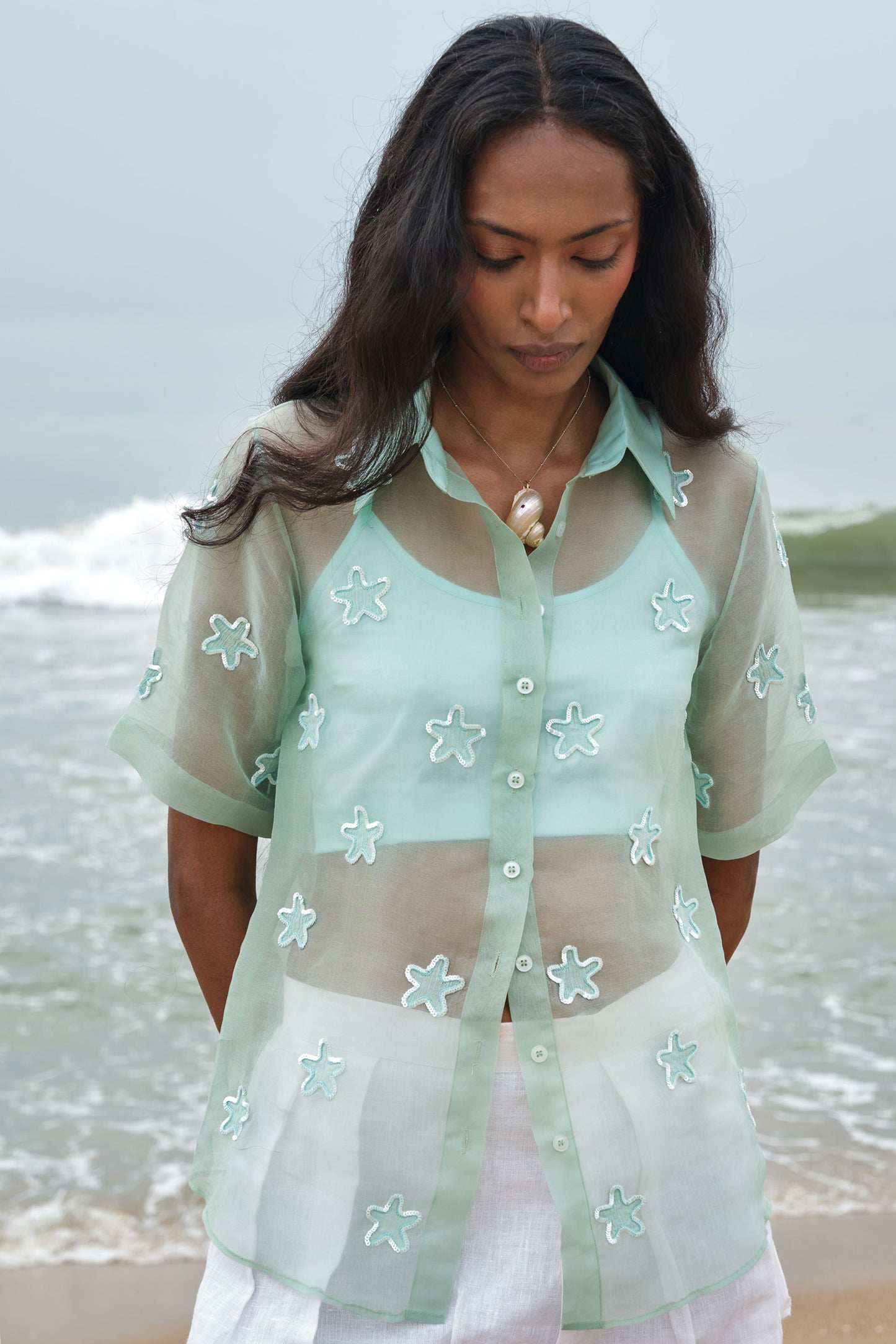STAR FISH ORGANZA SHIRT