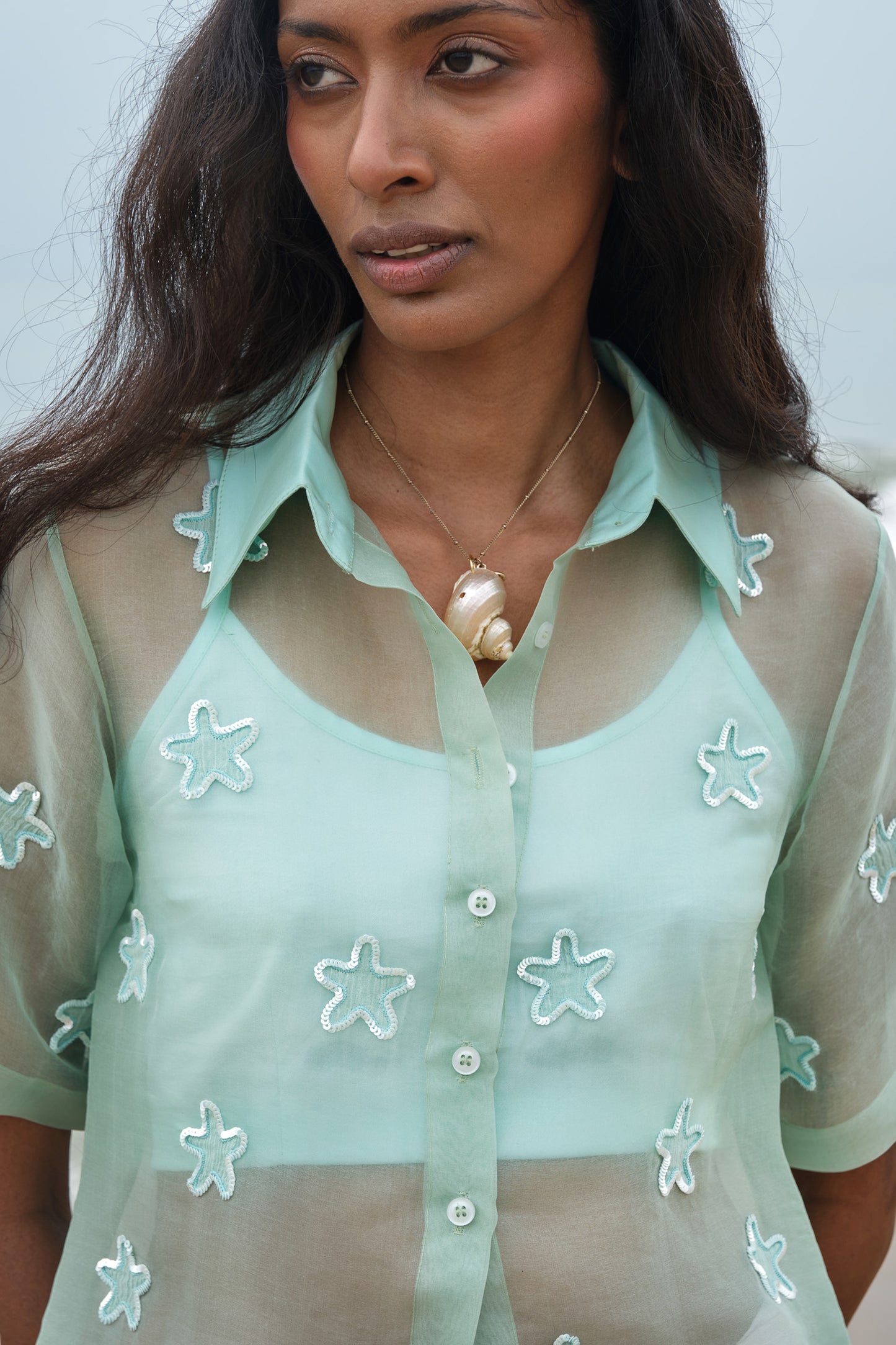 STAR FISH ORGANZA SHIRT