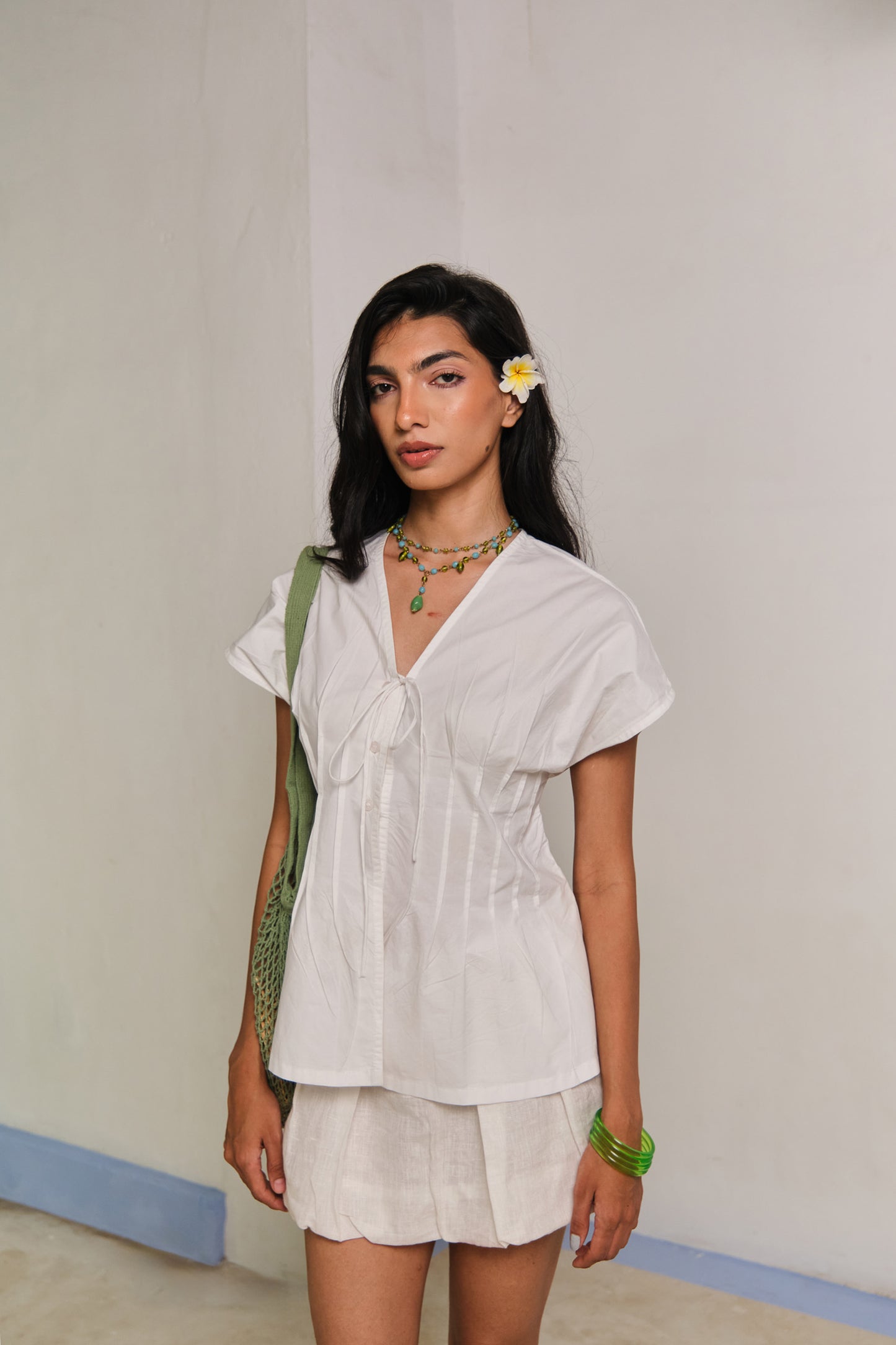 CLASSIC WHITE PLEATED SHIRT