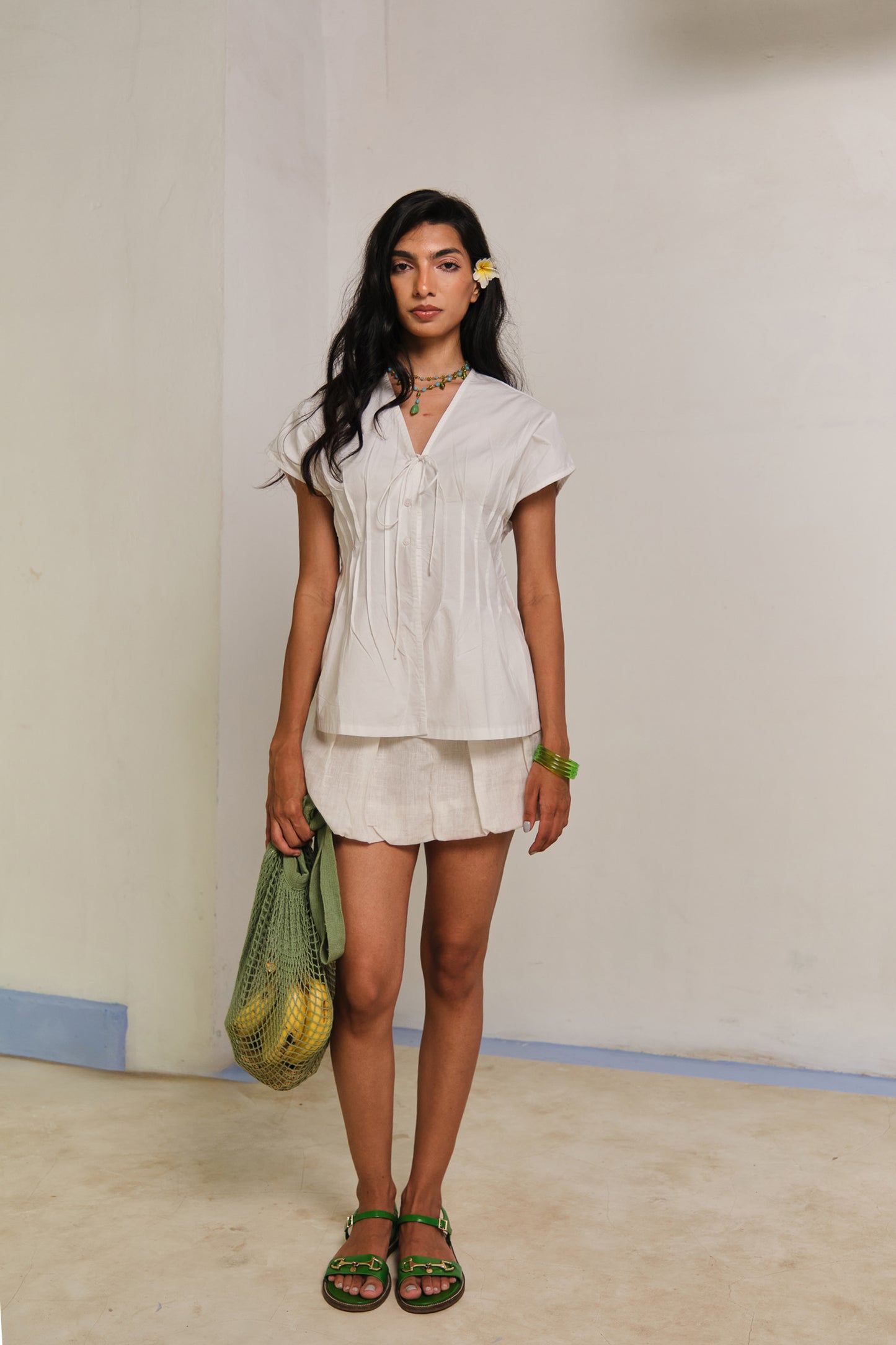 CLASSIC WHITE PLEATED SHIRT