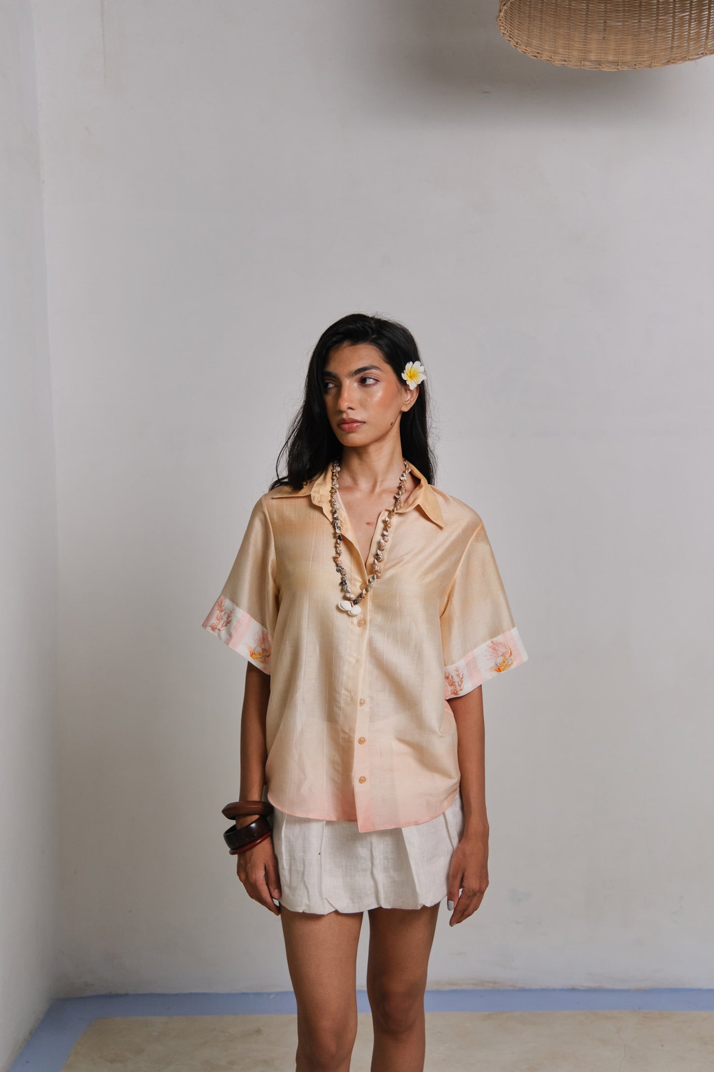 YELLOW REEF SILK SHIRT