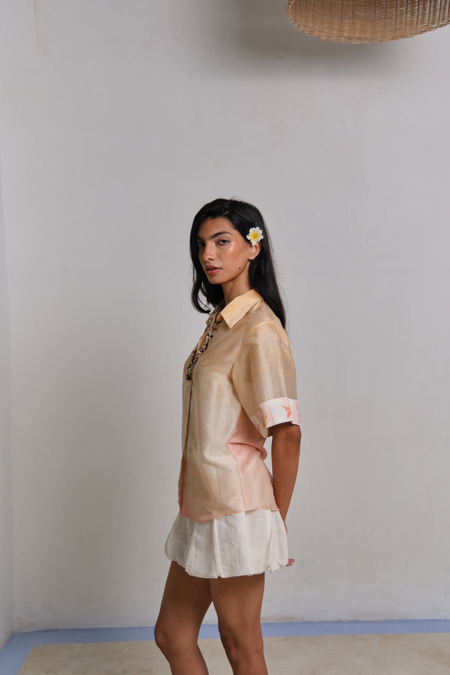 YELLOW REEF SILK SHIRT