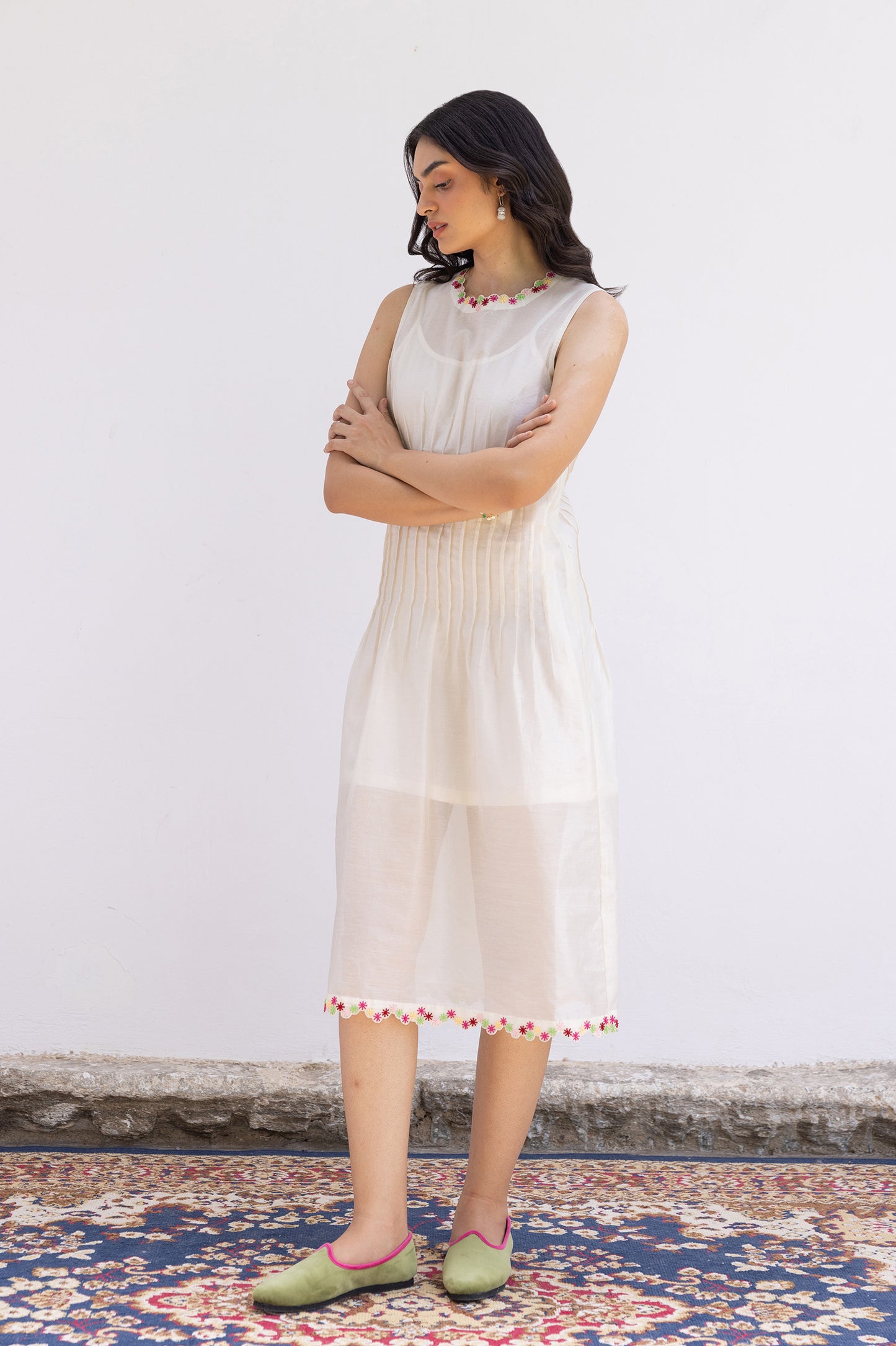 LANTANA WAIST TUCK DRESS WITH SLIP