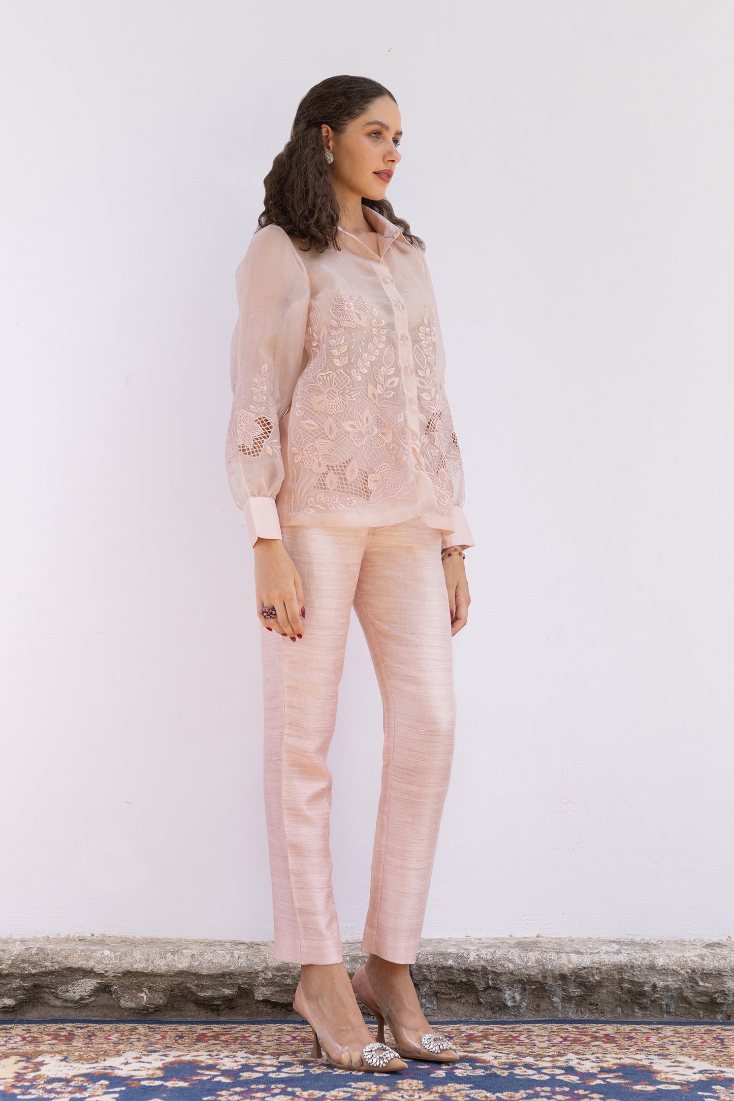 PEACH ORGANZA SET OF 2