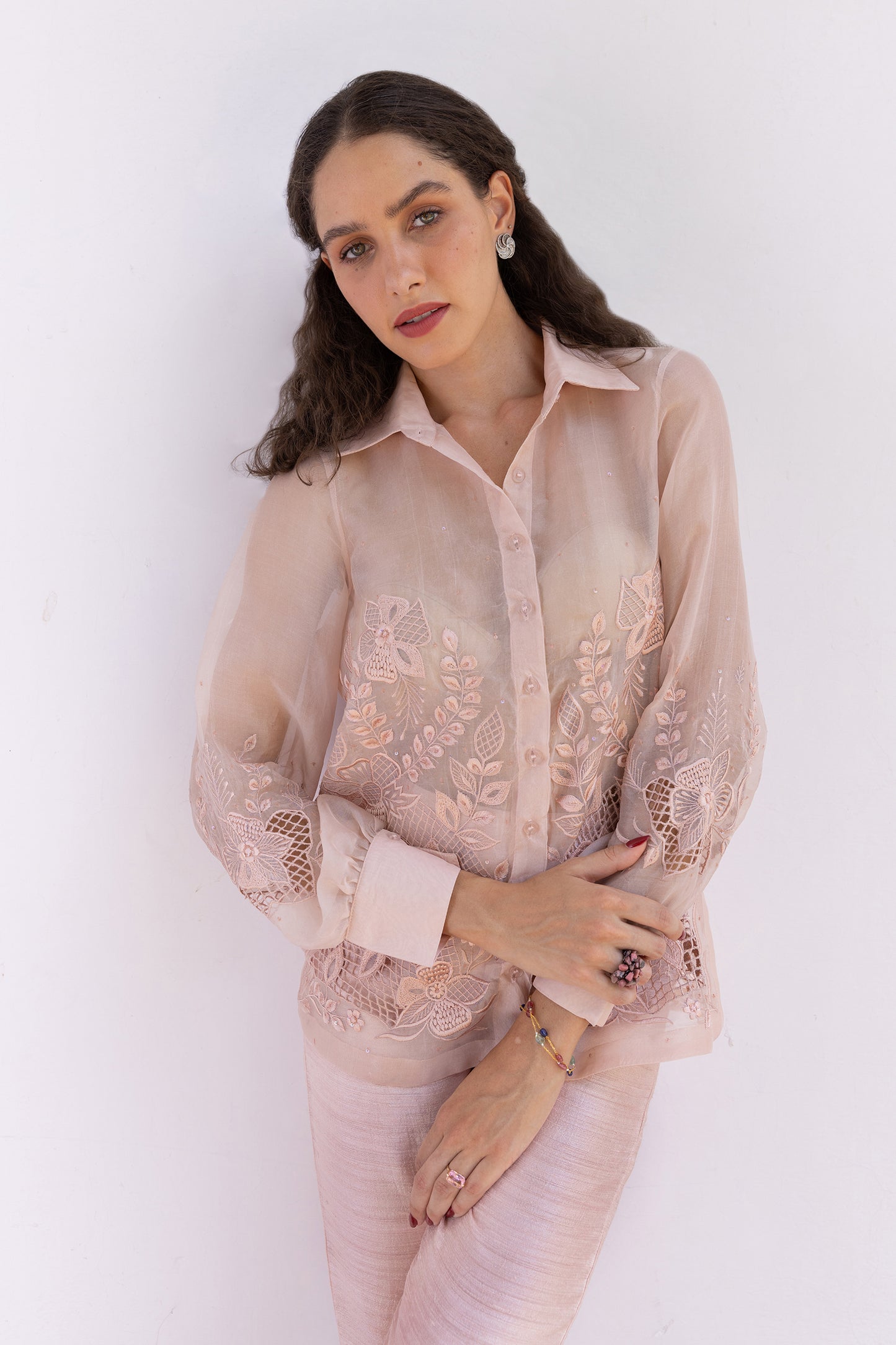 PEACH ORGANZA SET OF 2