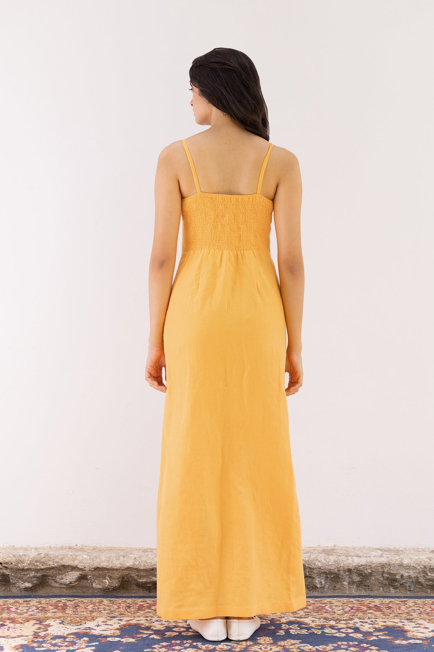 CANDLE LIGHT ORANGE SLIT DRESS –LIMITED EDITION