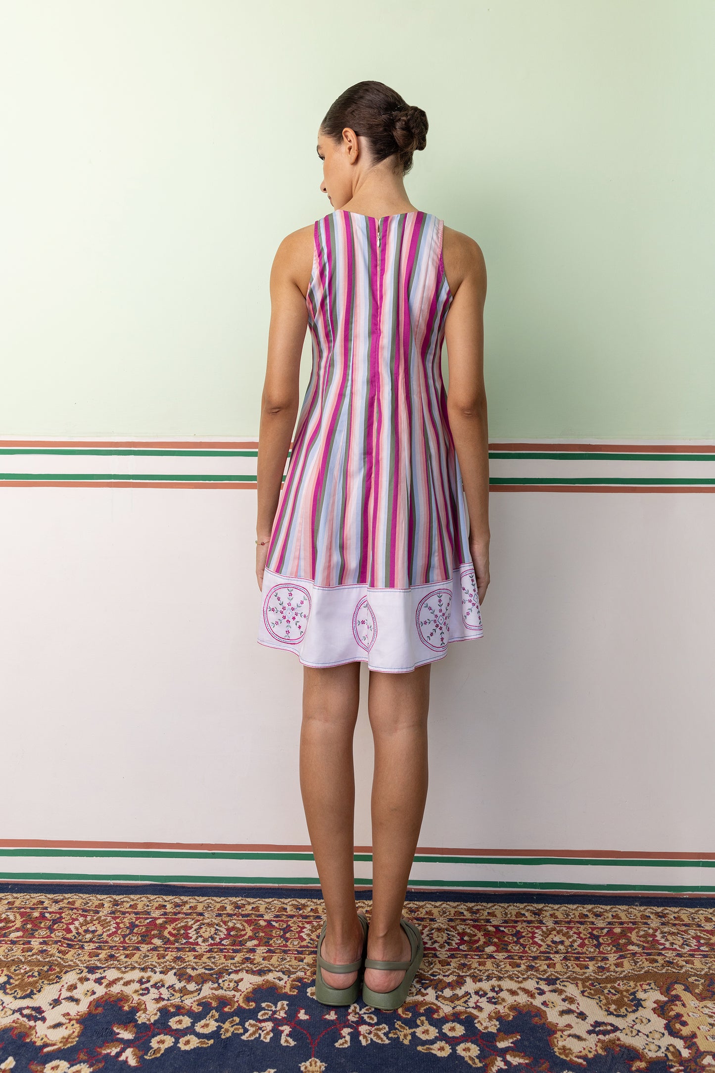 PINK LAND SHORT BORDER DRESS