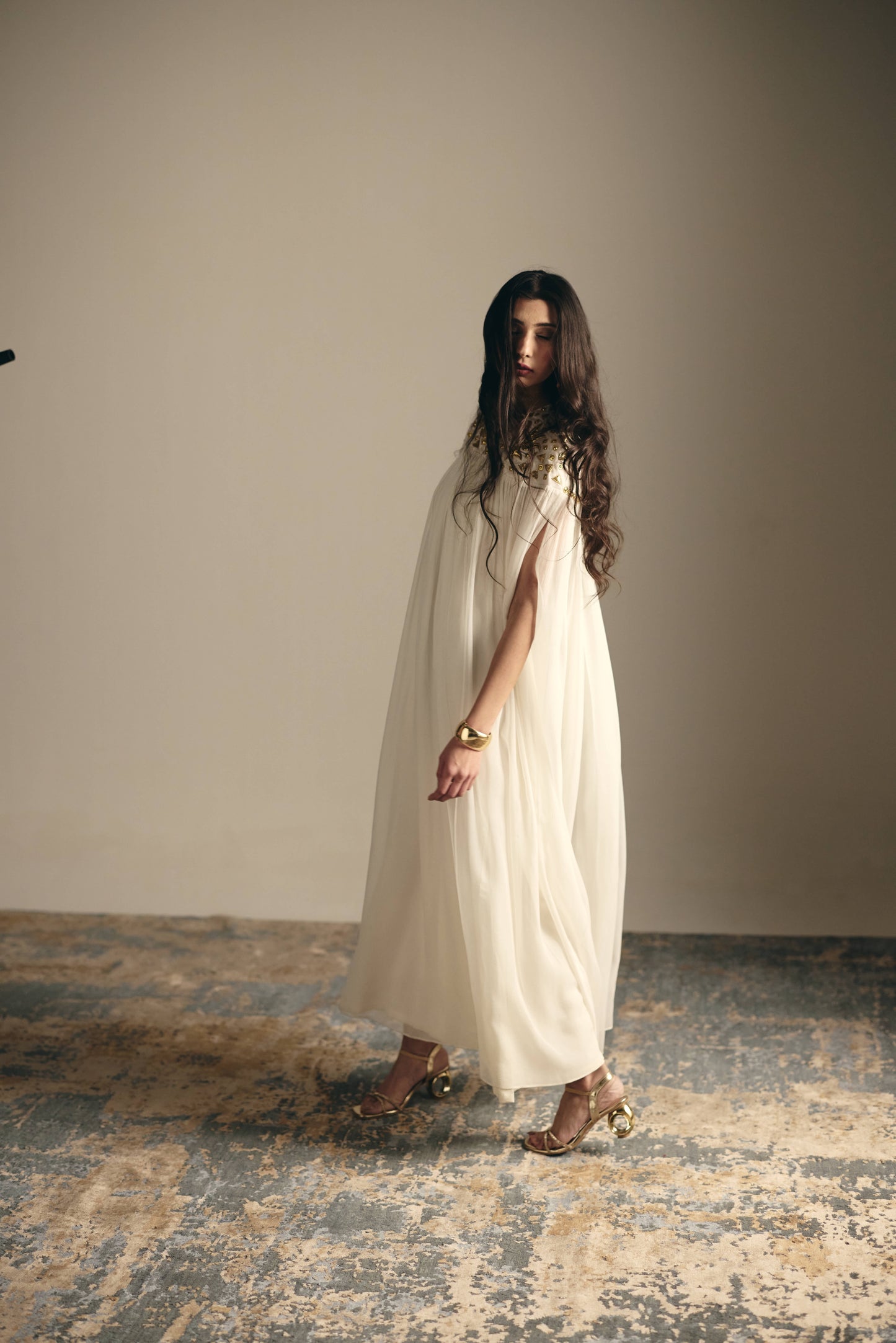 IVORY ASCEND METALLIC GOWN