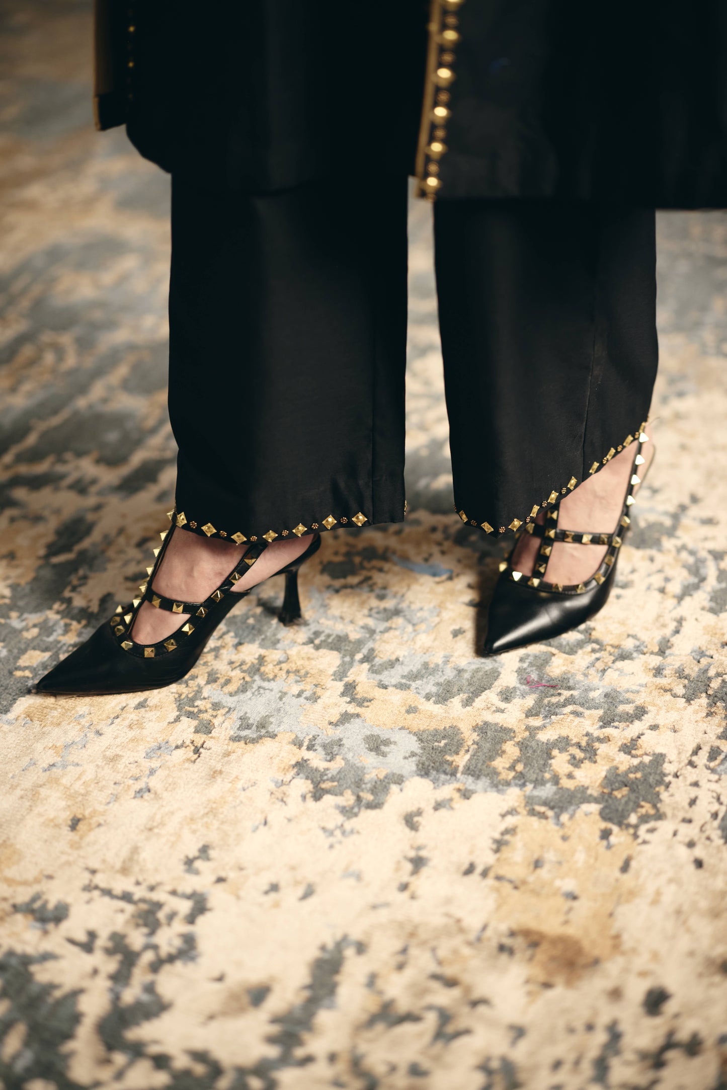 BLACK METAL LONG TUNIC SET