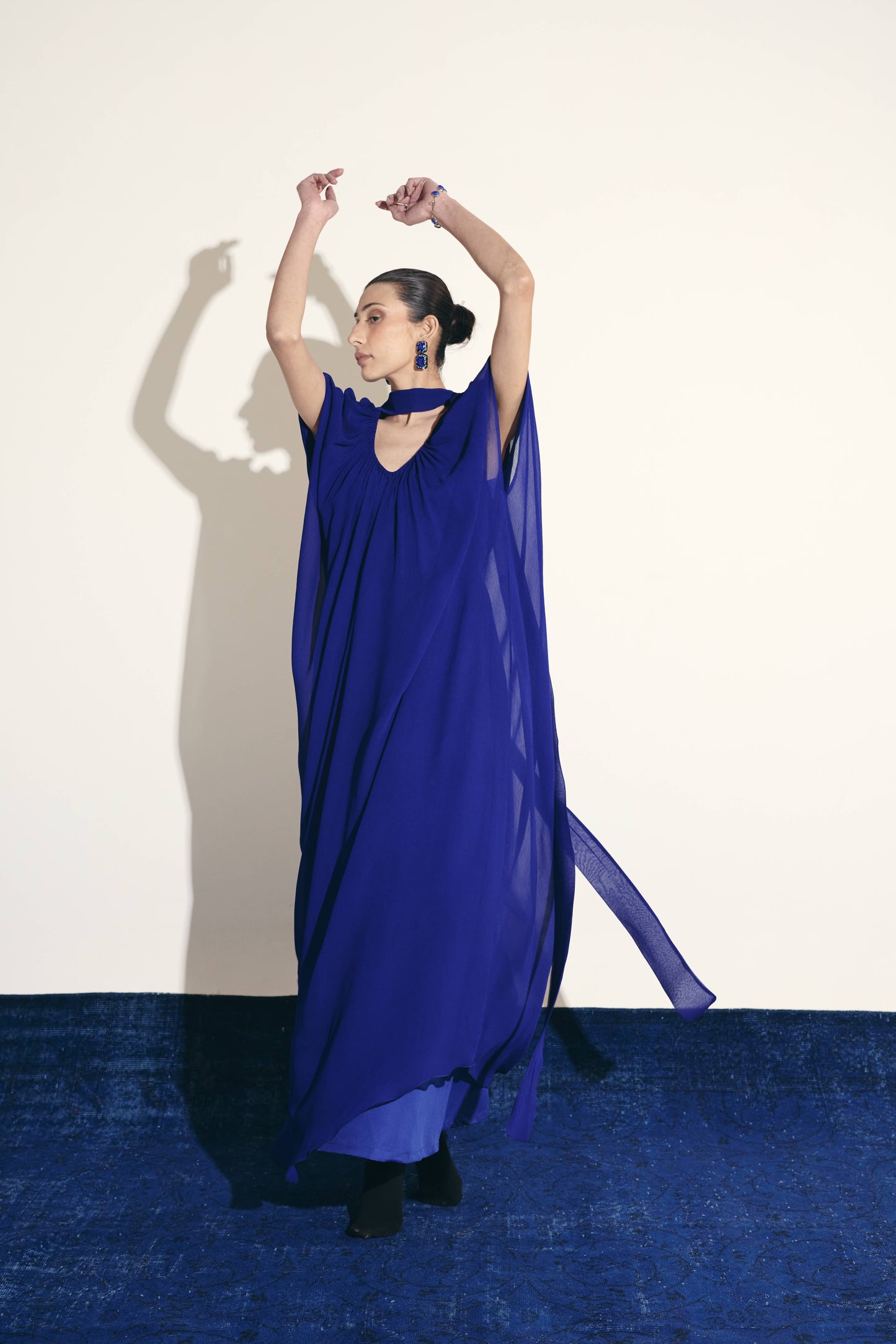 BLUE SAPPHIRE CHIFFON GOWN