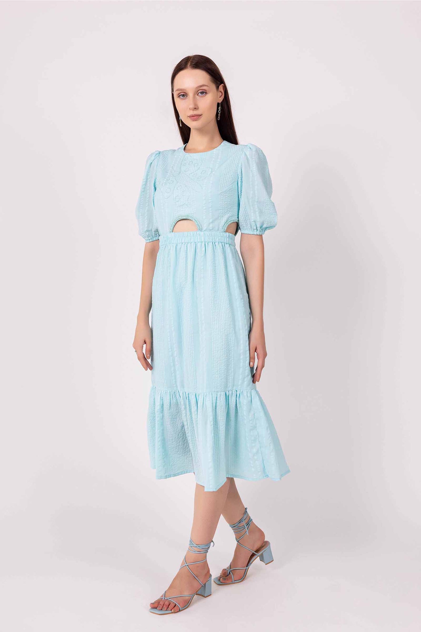 Water Ballet Cut Out Embellished Dress