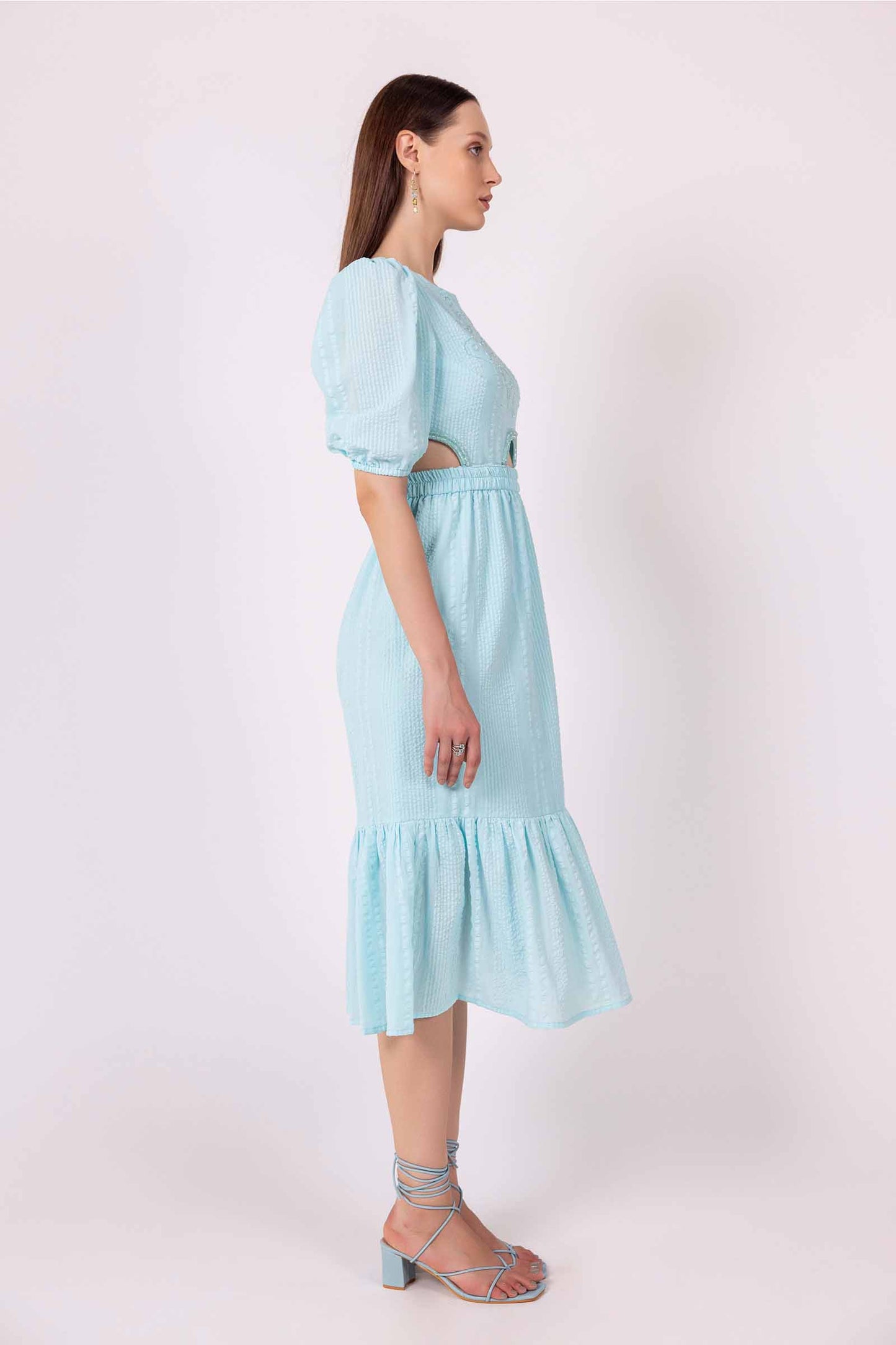 Water Ballet Cut Out Embellished Dress