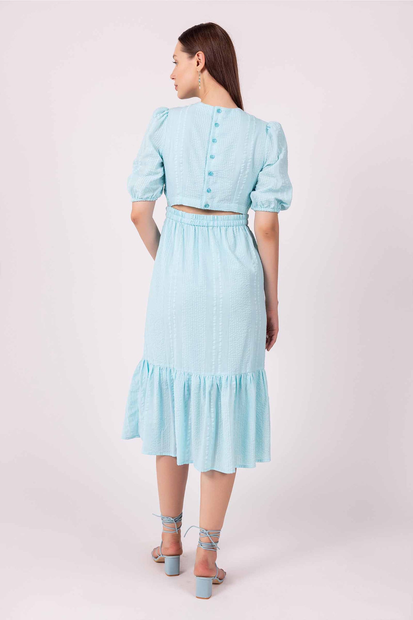 Water Ballet Cut Out Embellished Dress