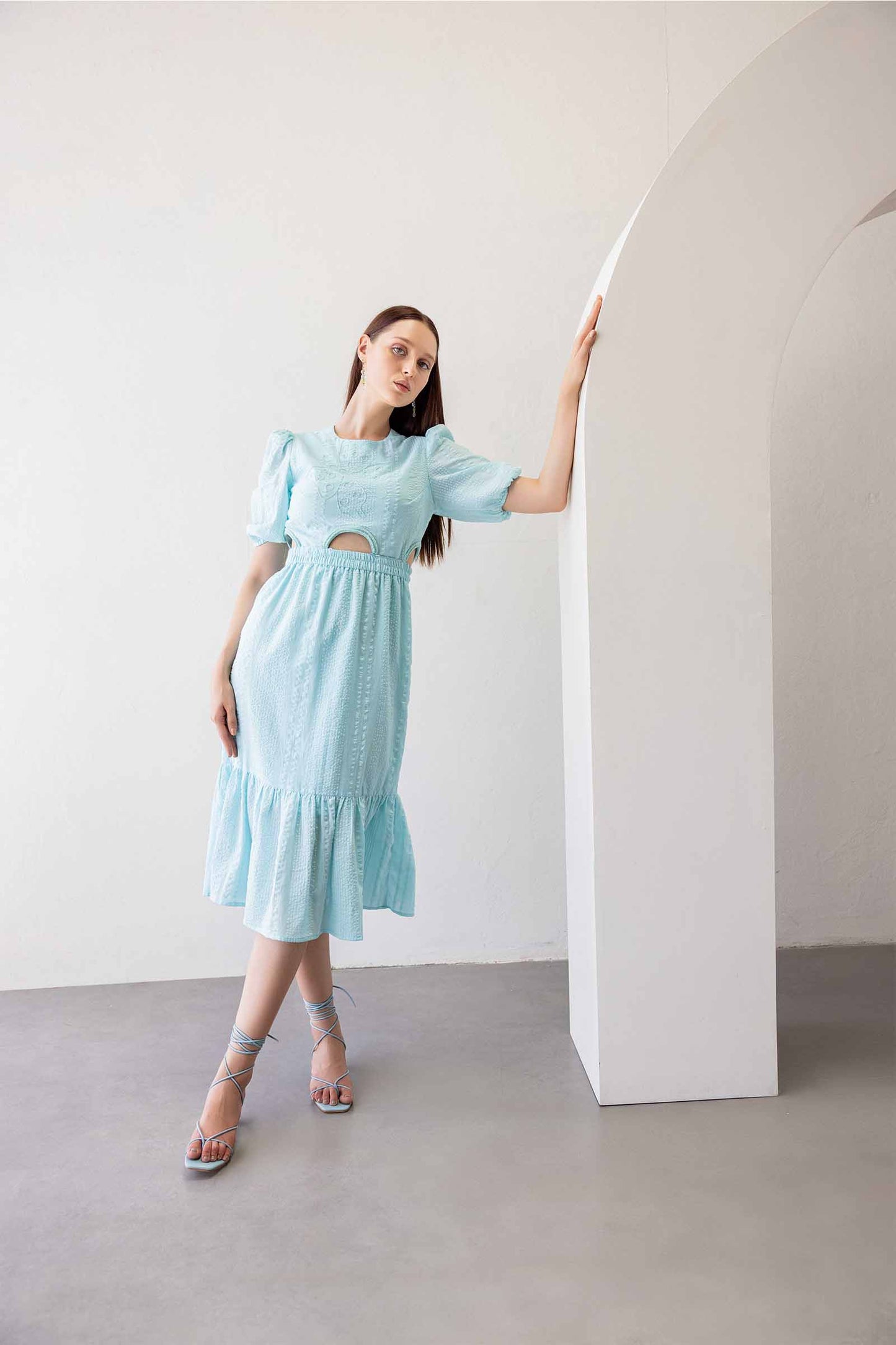 Water Ballet Cut Out Embellished Dress