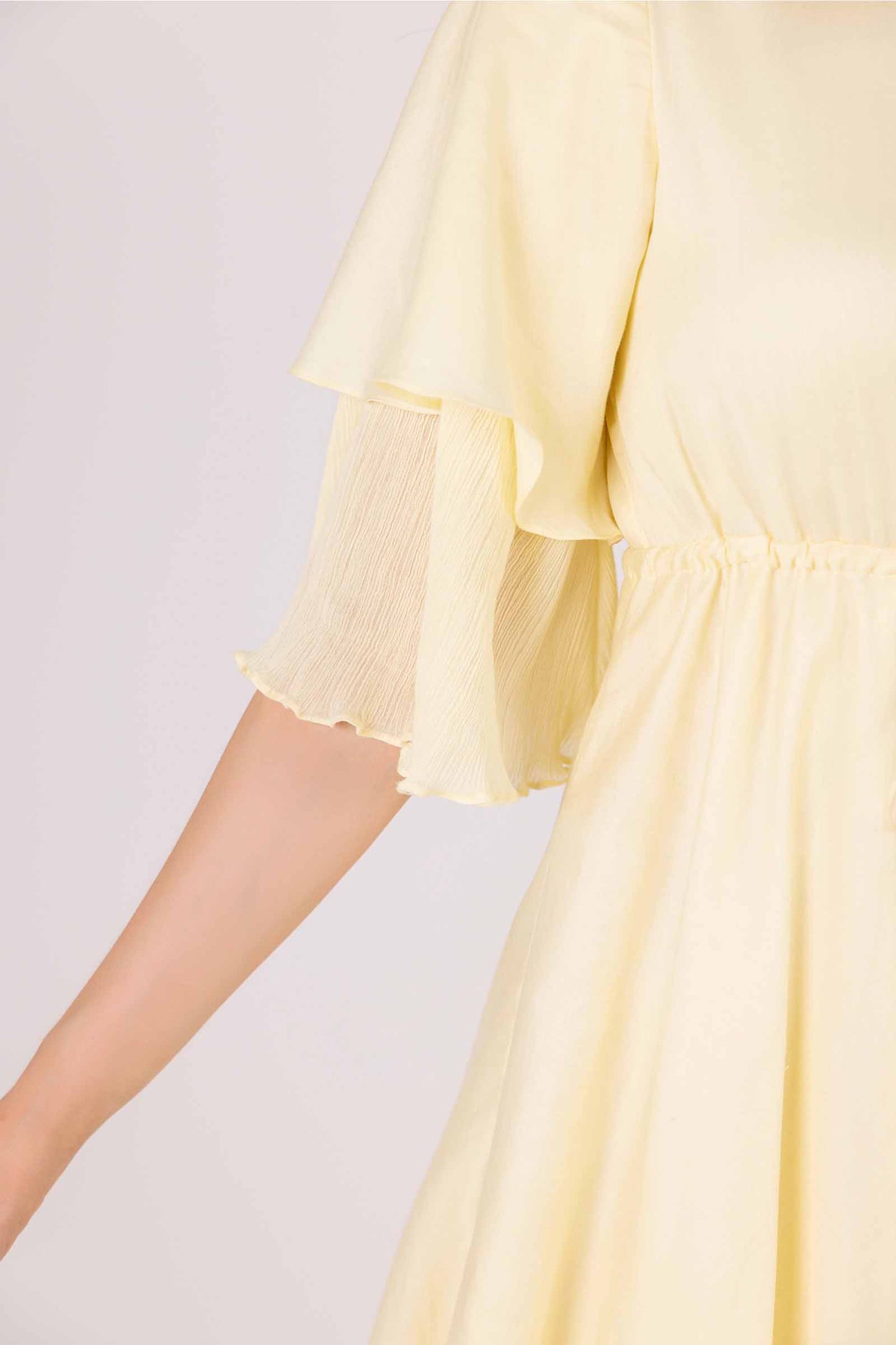 Iris Yellow Waist Tie Dress
