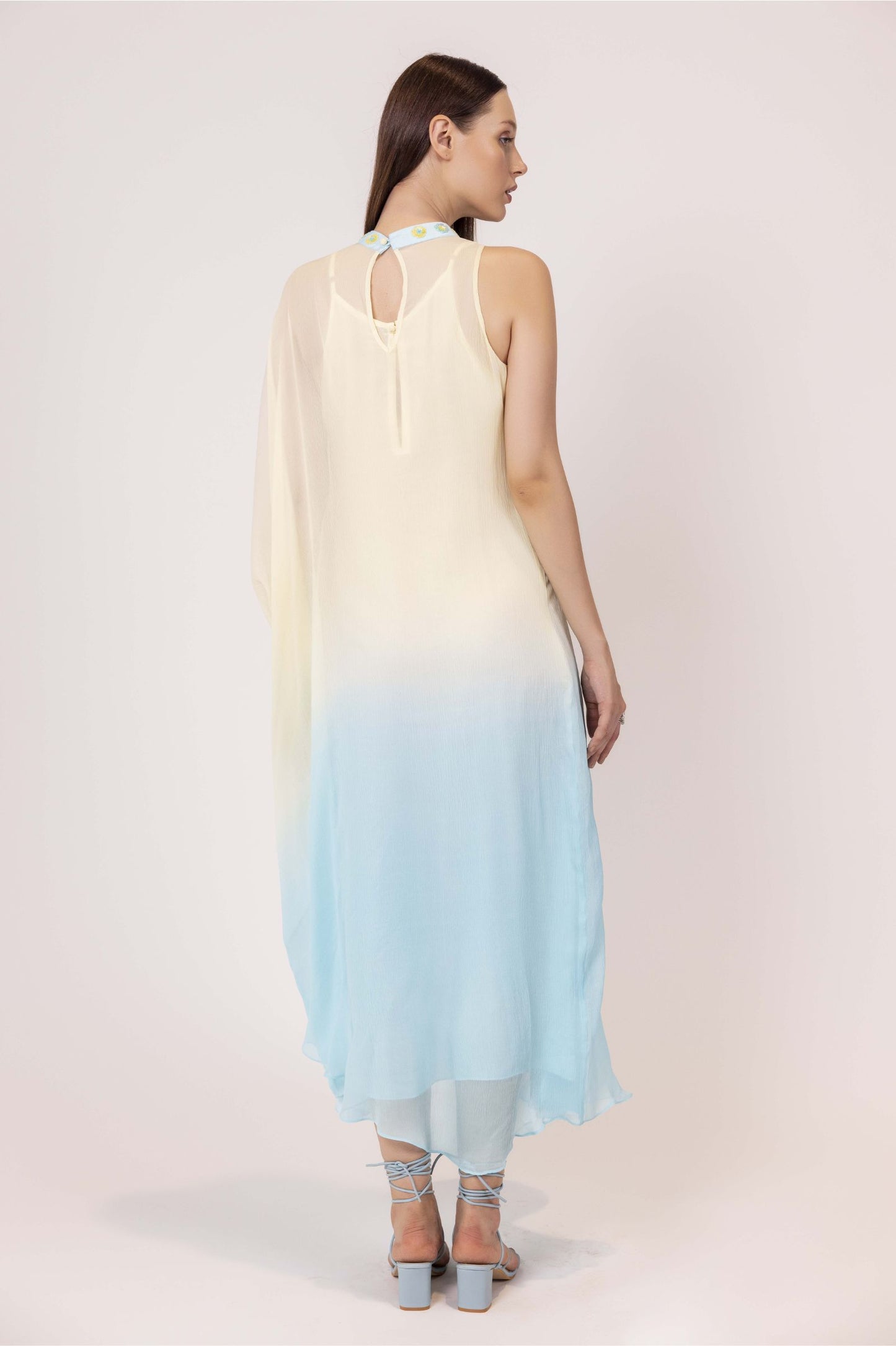 Iris Water Shaded Chiffon Kaftan Dress