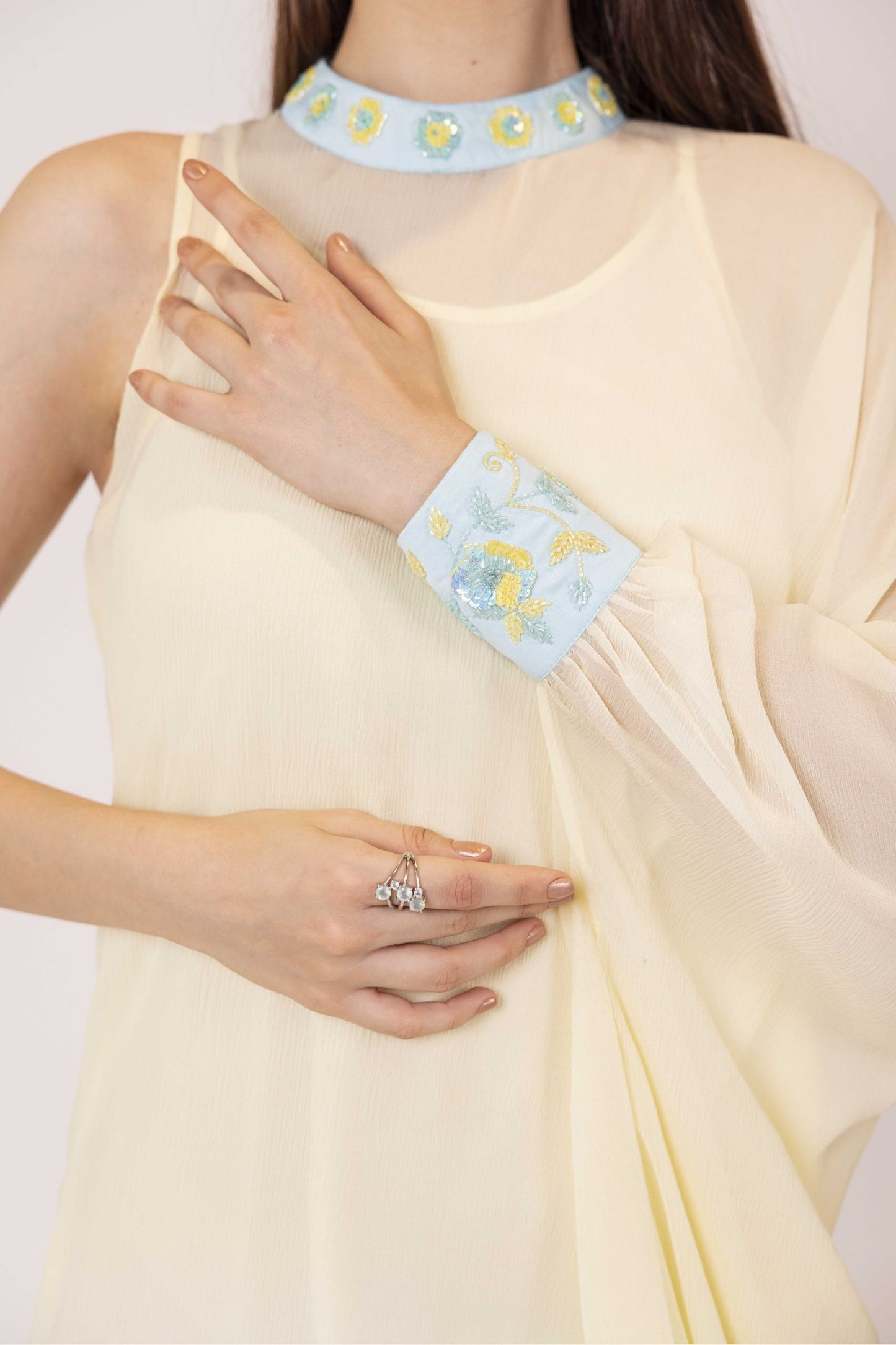 Iris Water Shaded Chiffon Kaftan Dress