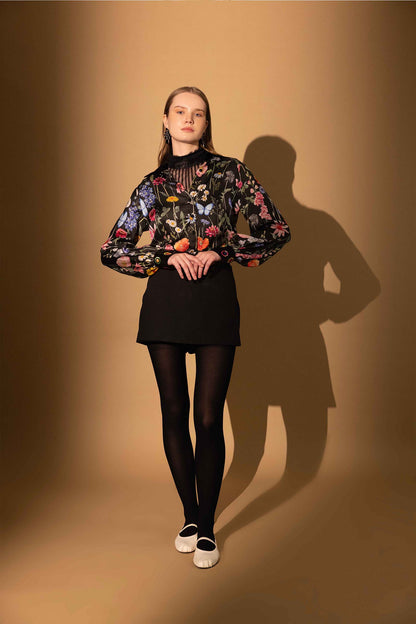 BLACK BLOSSOM SHIRT