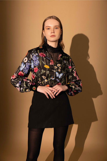 BLACK BLOSSOM SHIRT