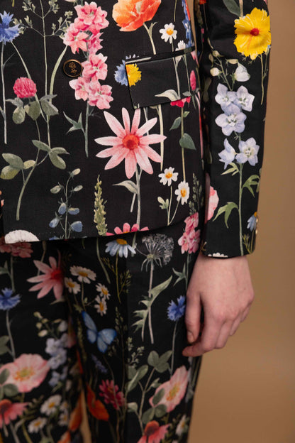 BLACK BLOSSOM POWER SUIT SET