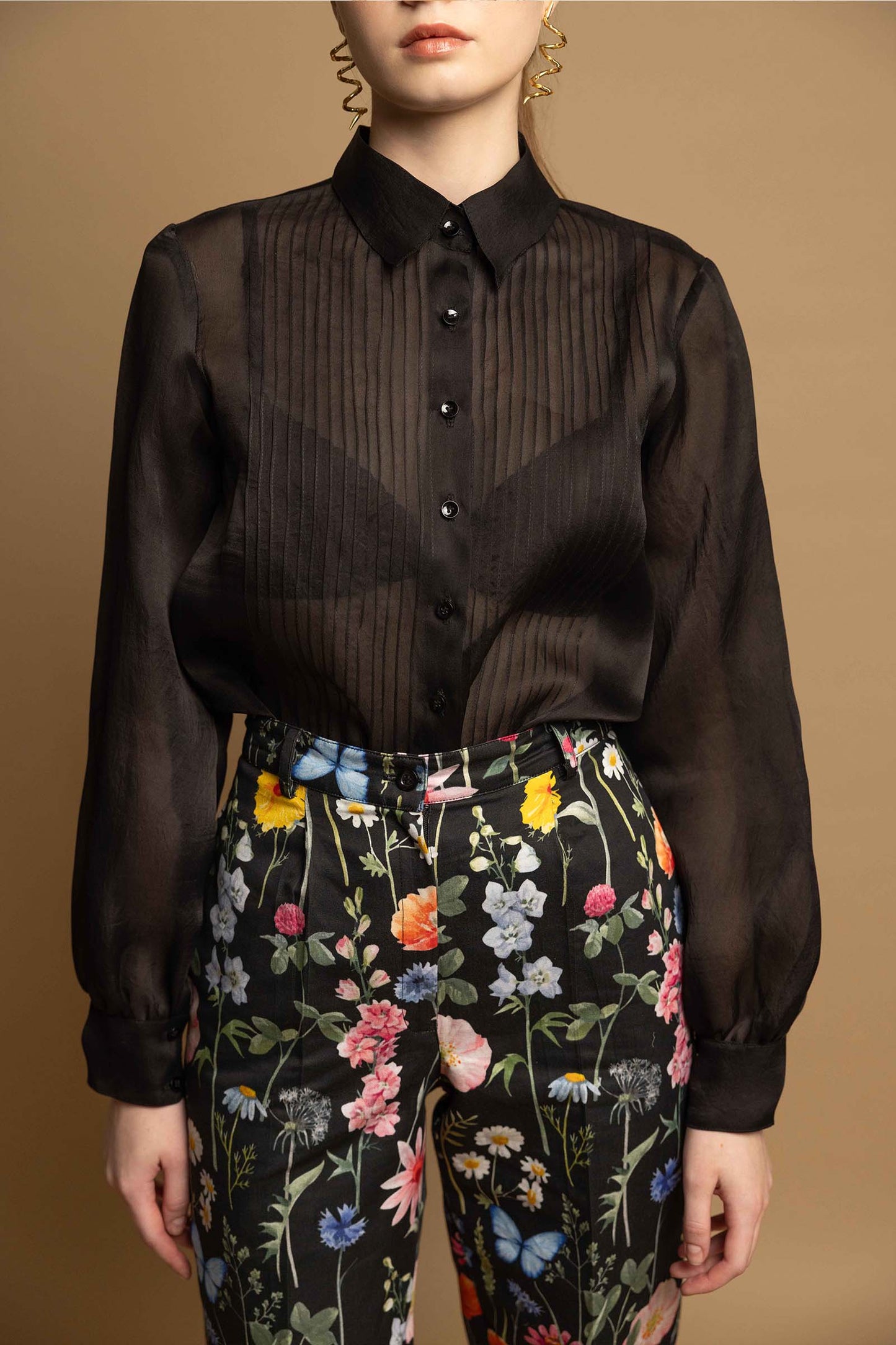 BLACK BLOSSOM TROUSERS