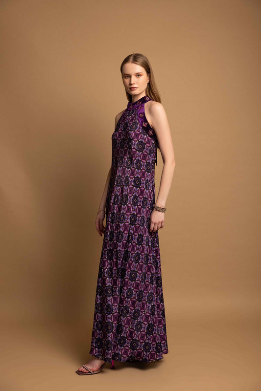SHARP VIOLET CREPE DRESS